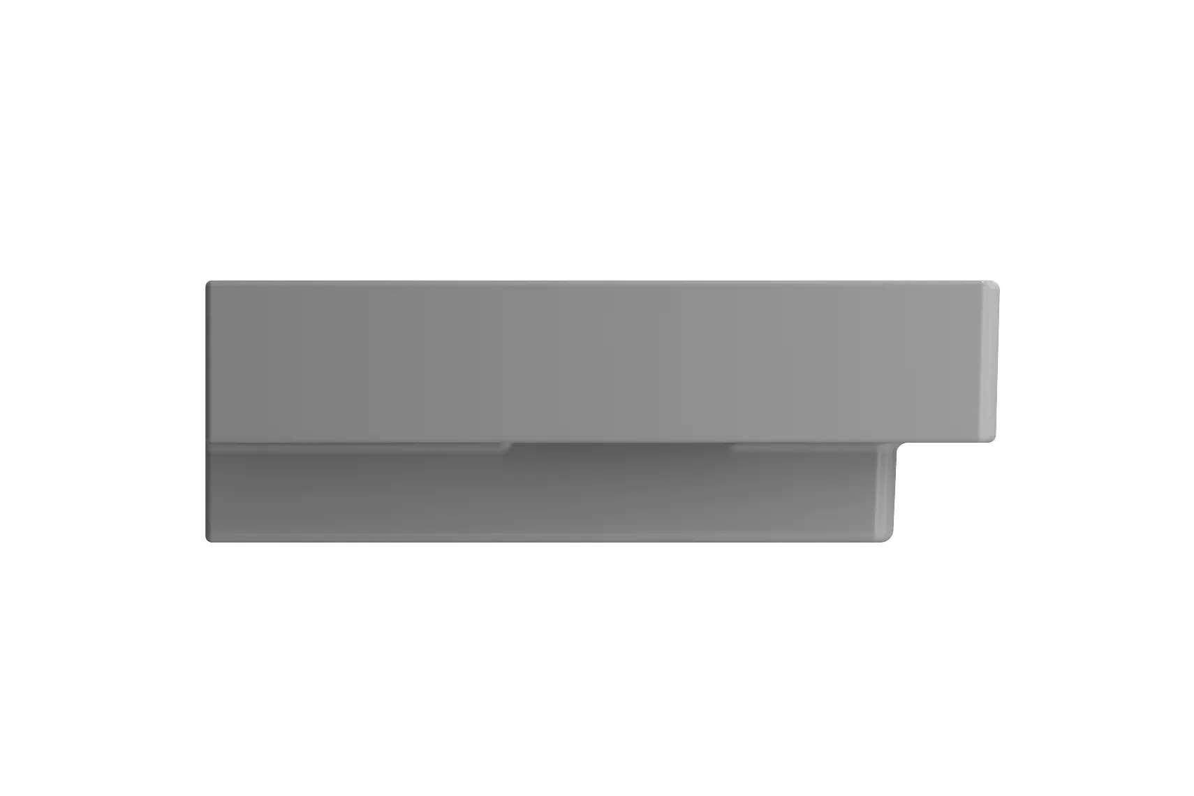 BOCCHI Scala 40" Rectangle Wallmount Fireclay Bathroom Sink, Matte Gray, 3 Faucet Hole, 1079-006-0127