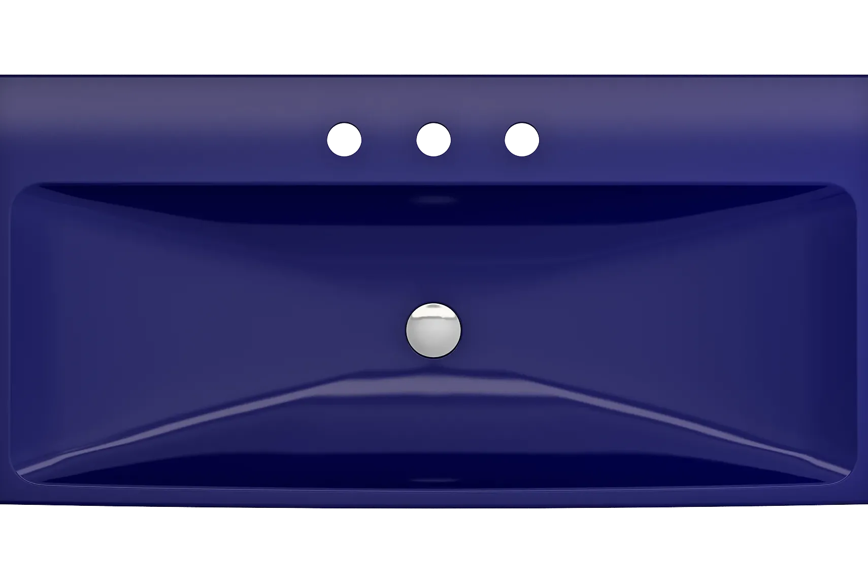 BOCCHI Scala 40" Rectangle Wallmount Fireclay Bathroom Sink, Sapphire Blue, 3 Faucet Hole, 1079-010-0127