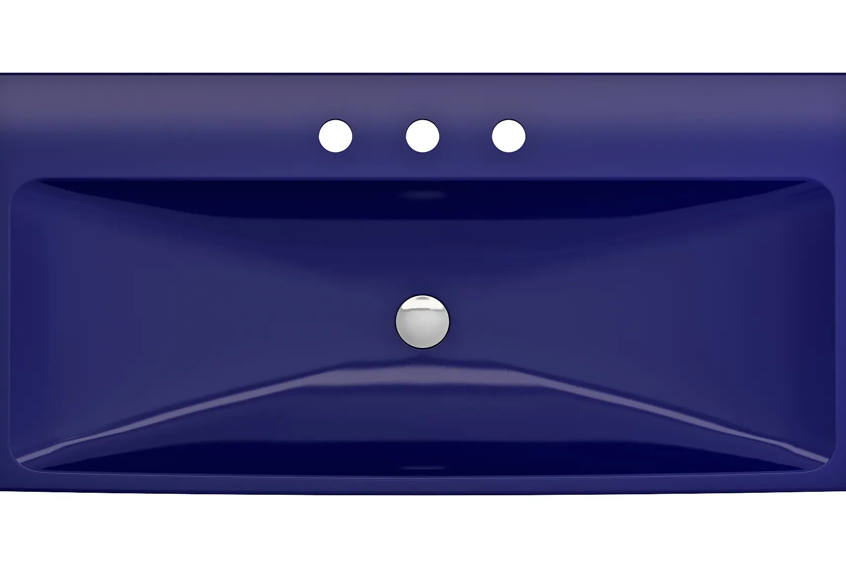 BOCCHI Scala 40" Rectangle Wallmount Fireclay Bathroom Sink, Sapphire Blue, 3 Faucet Hole, 1079-010-0127