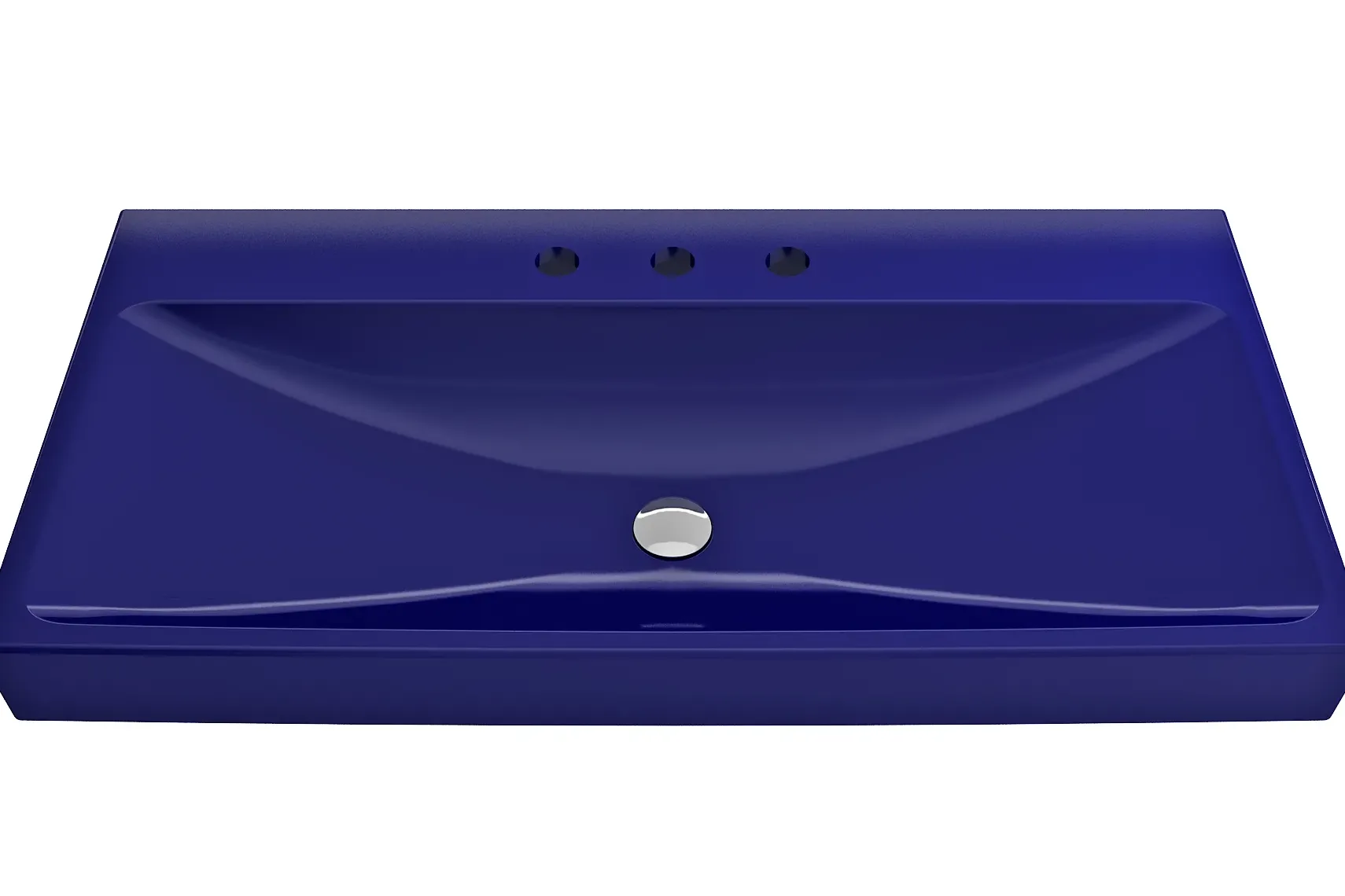 BOCCHI Scala 40" Rectangle Wallmount Fireclay Bathroom Sink, Sapphire Blue, 3 Faucet Hole, 1079-010-0127