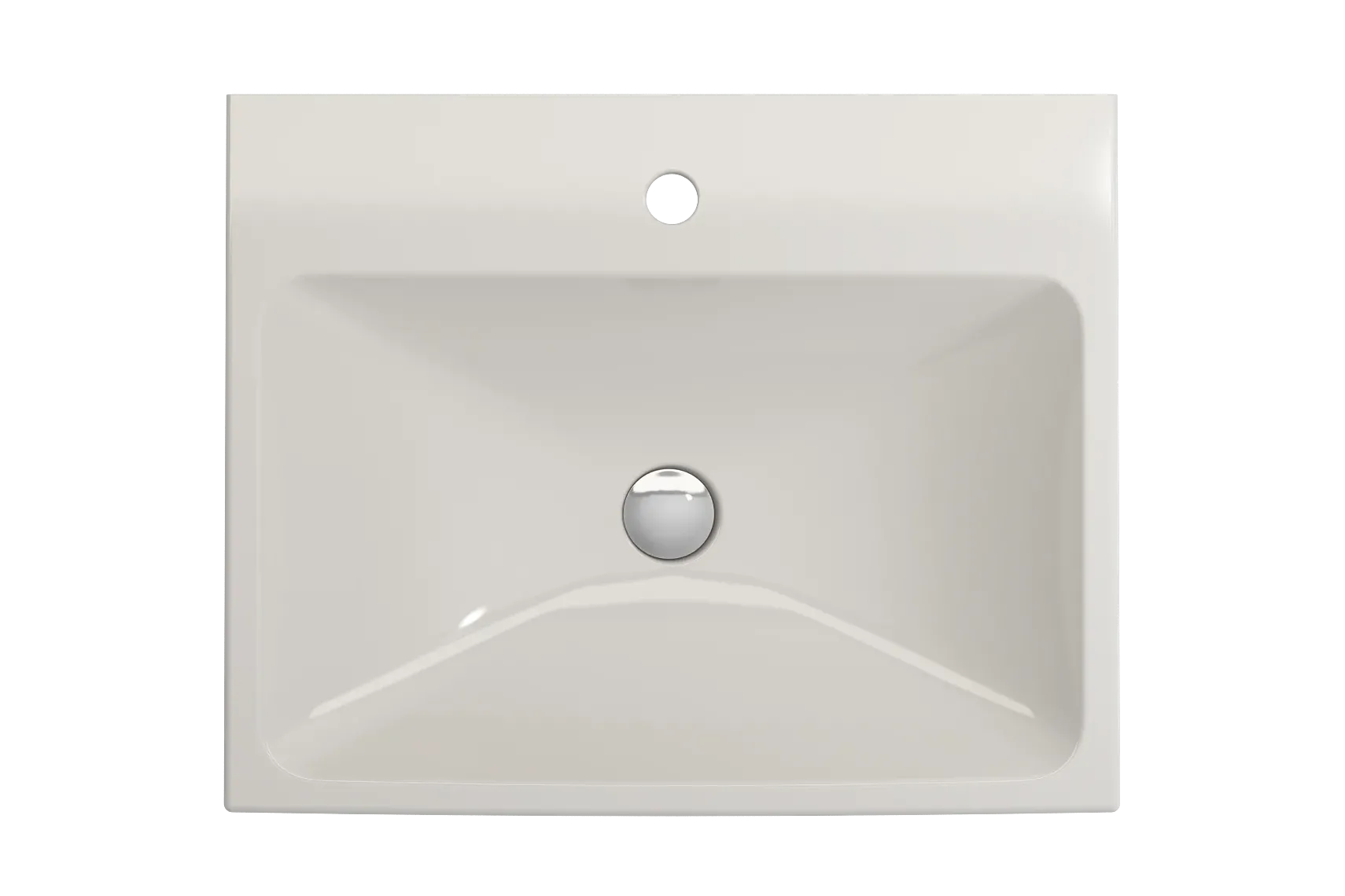 BOCCHI Scala 24" Rectangle Wallmount Fireclay Bathroom Sink, Biscuit, Single Faucet Hole, 1077-014-0126