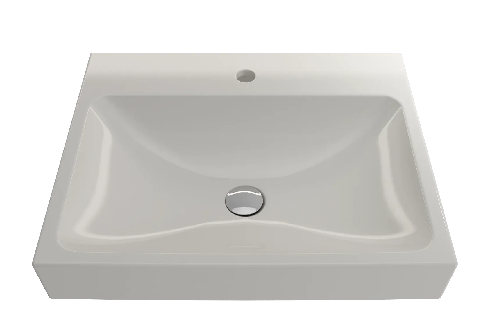 BOCCHI Scala 24" Rectangle Wallmount Fireclay Bathroom Sink, Biscuit, Single Faucet Hole, 1077-014-0126