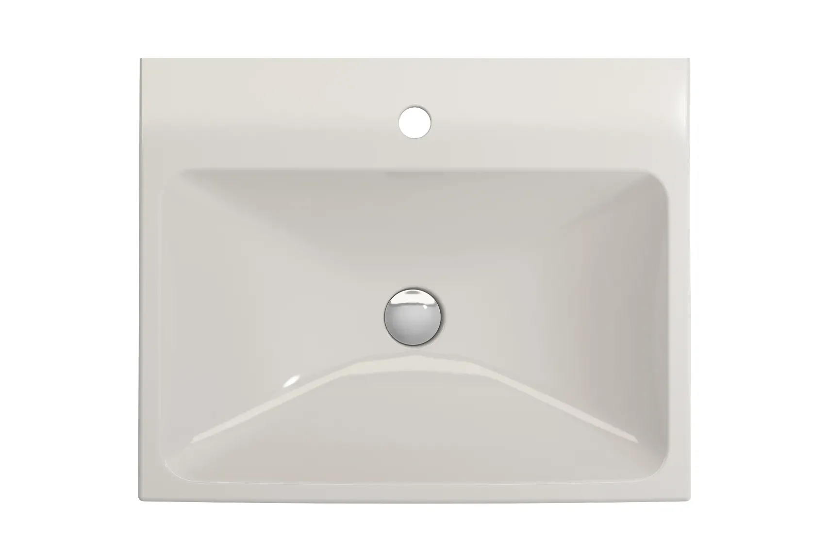BOCCHI Scala 24" Rectangle Wallmount Fireclay Bathroom Sink, Biscuit, Single Faucet Hole, 1077-014-0126