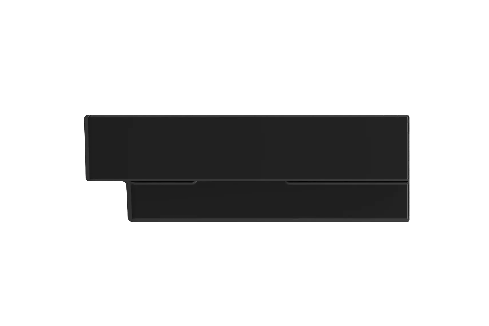 BOCCHI Scala 40" Rectangle Wallmount Fireclay Bathroom Sink, Black, Single Faucet Hole, 1079-005-0126