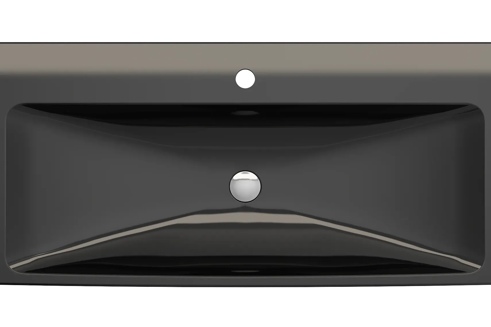 BOCCHI Scala 40" Rectangle Wallmount Fireclay Bathroom Sink, Black, Single Faucet Hole, 1079-005-0126