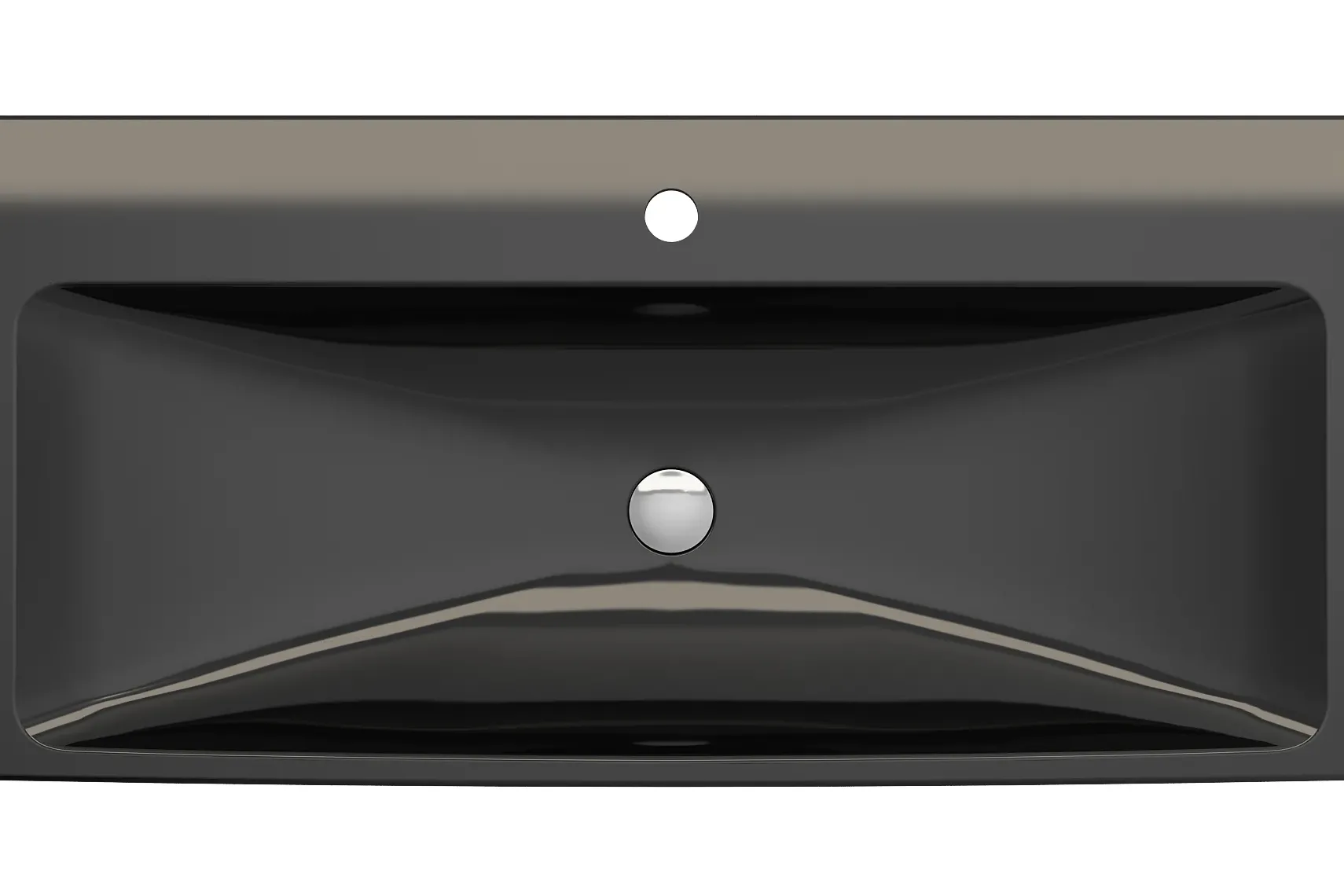 BOCCHI Scala 40" Rectangle Wallmount Fireclay Bathroom Sink, Black, Single Faucet Hole, 1079-005-0126
