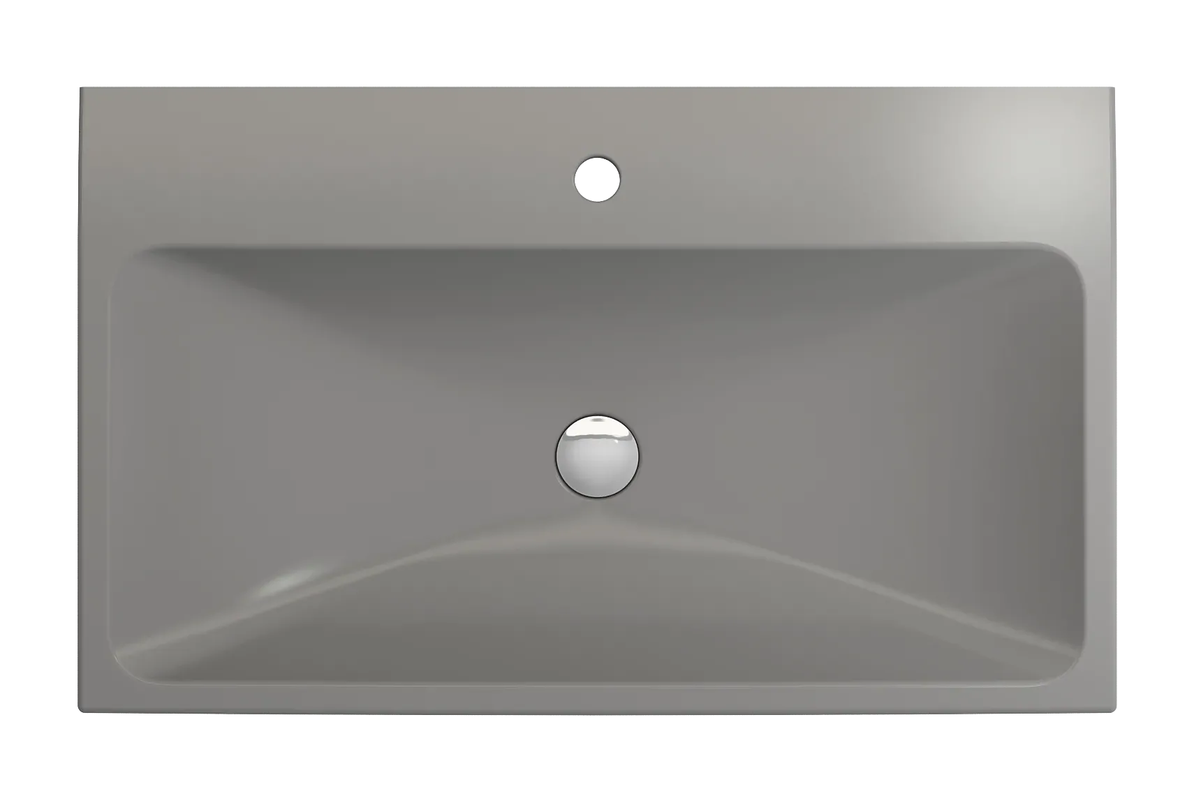 BOCCHI Scala 32" Rectangle Wallmount Fireclay Bathroom Sink, Matte Gray, Single Faucet Hole, 1078-006-0126