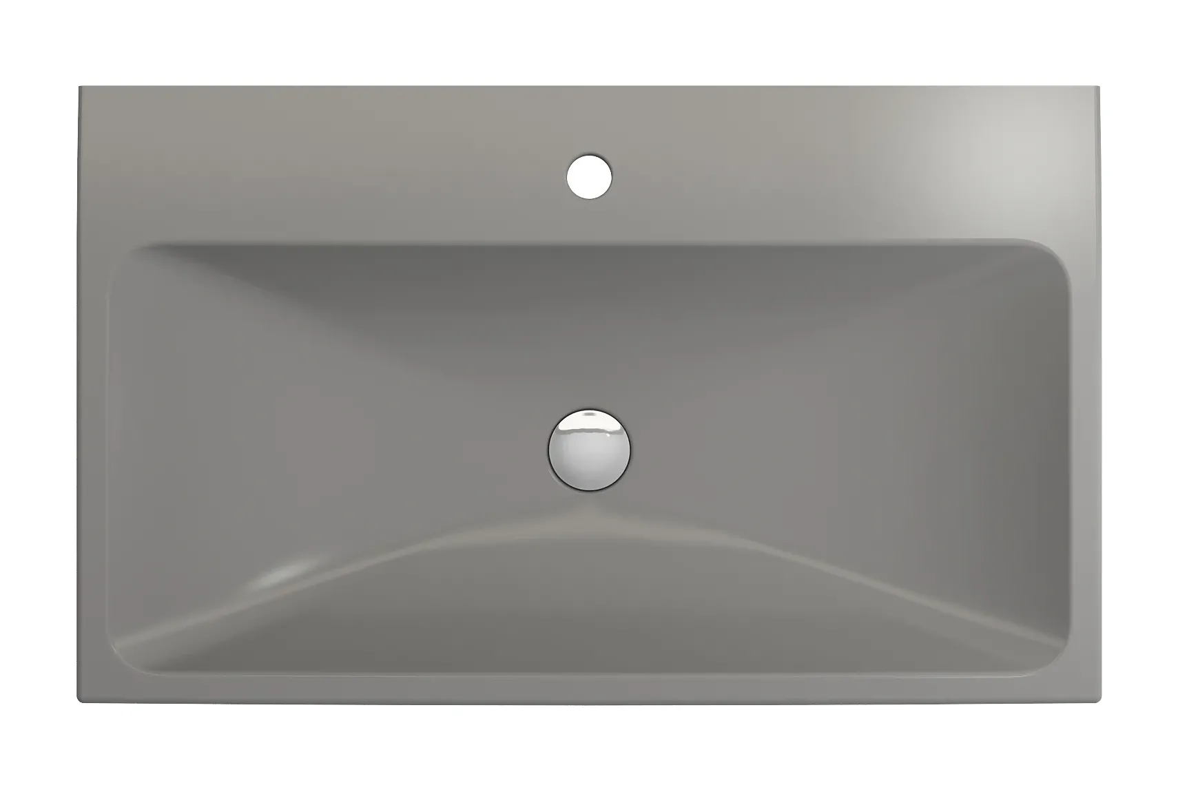 BOCCHI Scala 32" Rectangle Wallmount Fireclay Bathroom Sink, Matte Gray, Single Faucet Hole, 1078-006-0126