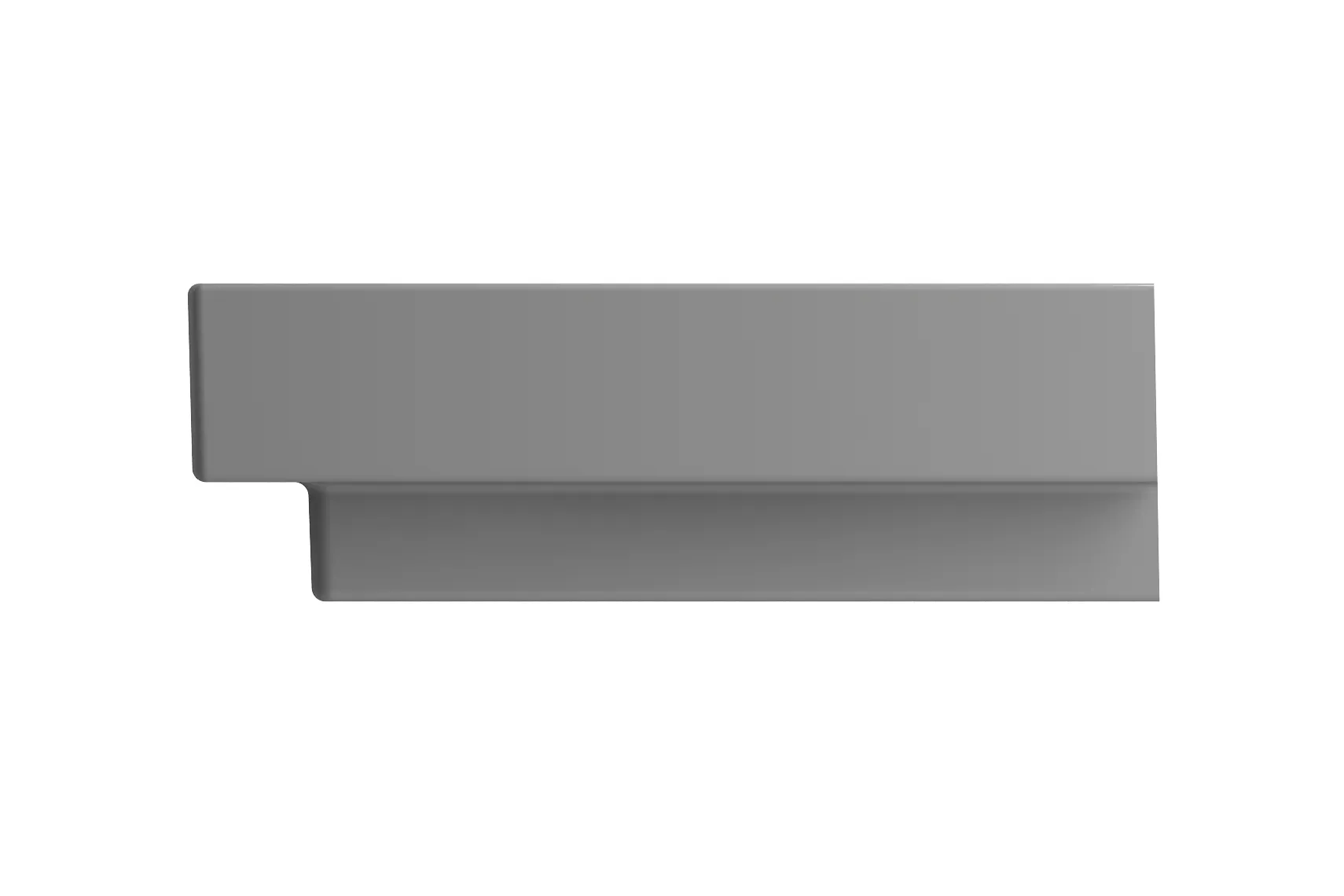 BOCCHI Scala 32" Rectangle Wallmount Fireclay Bathroom Sink, Matte Gray, Single Faucet Hole, 1078-006-0126