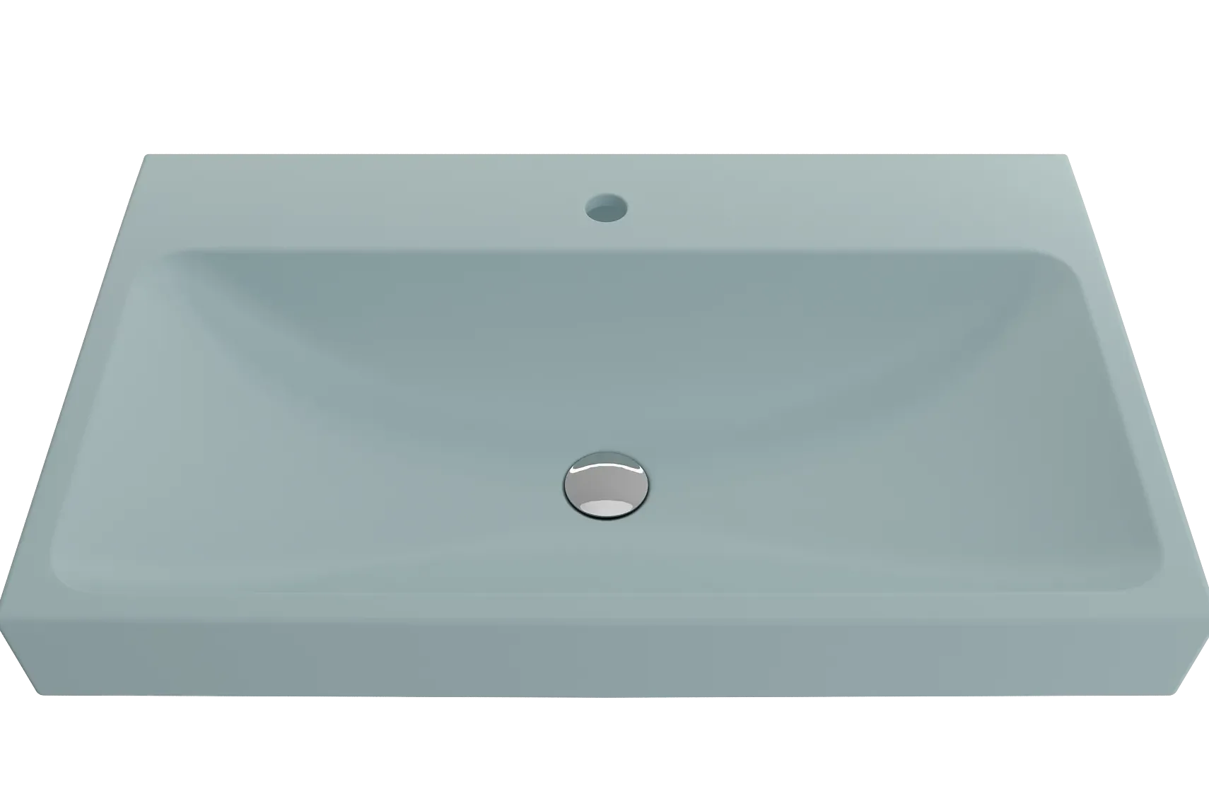 BOCCHI Scala 32" Rectangle Wallmount Fireclay Bathroom Sink, Matte Ice Blue, Single Faucet Hole, 1078-029-0126