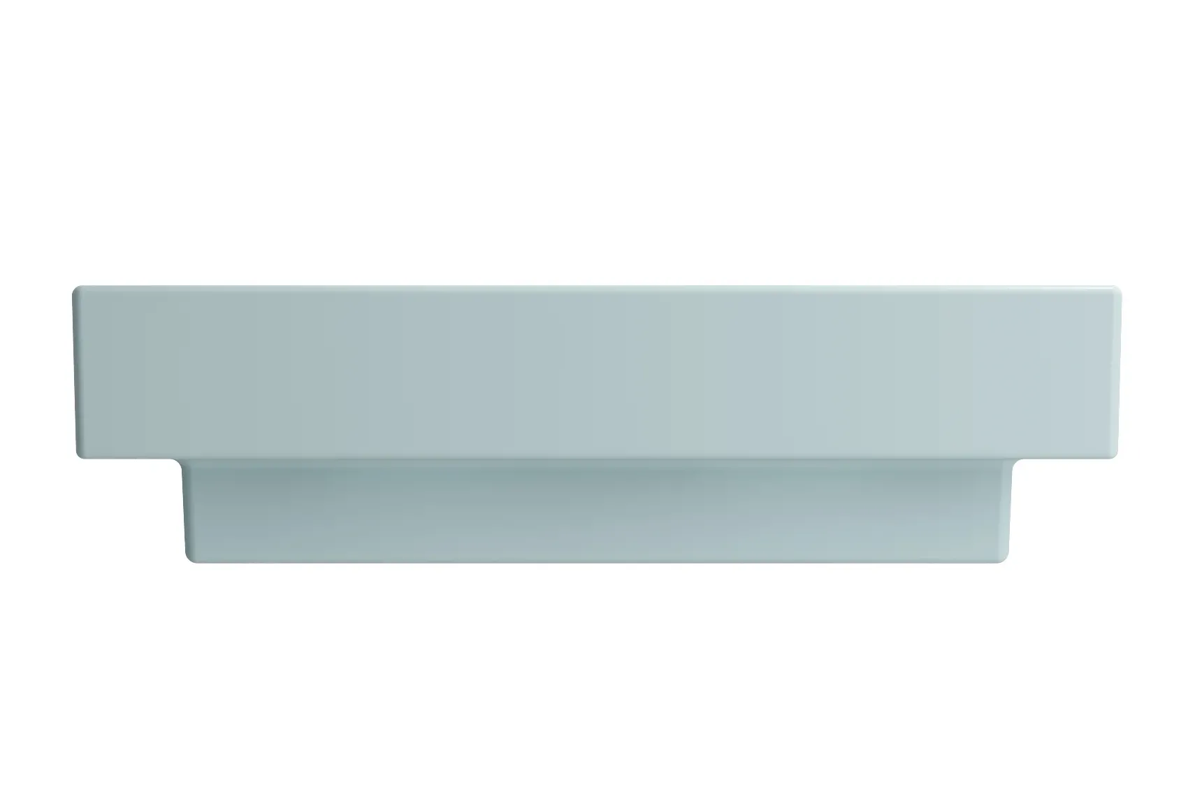 BOCCHI Scala 24" Rectangle Wallmount Fireclay Bathroom Sink, Matte Ice Blue, 3 Faucet Hole, 1077-029-0127