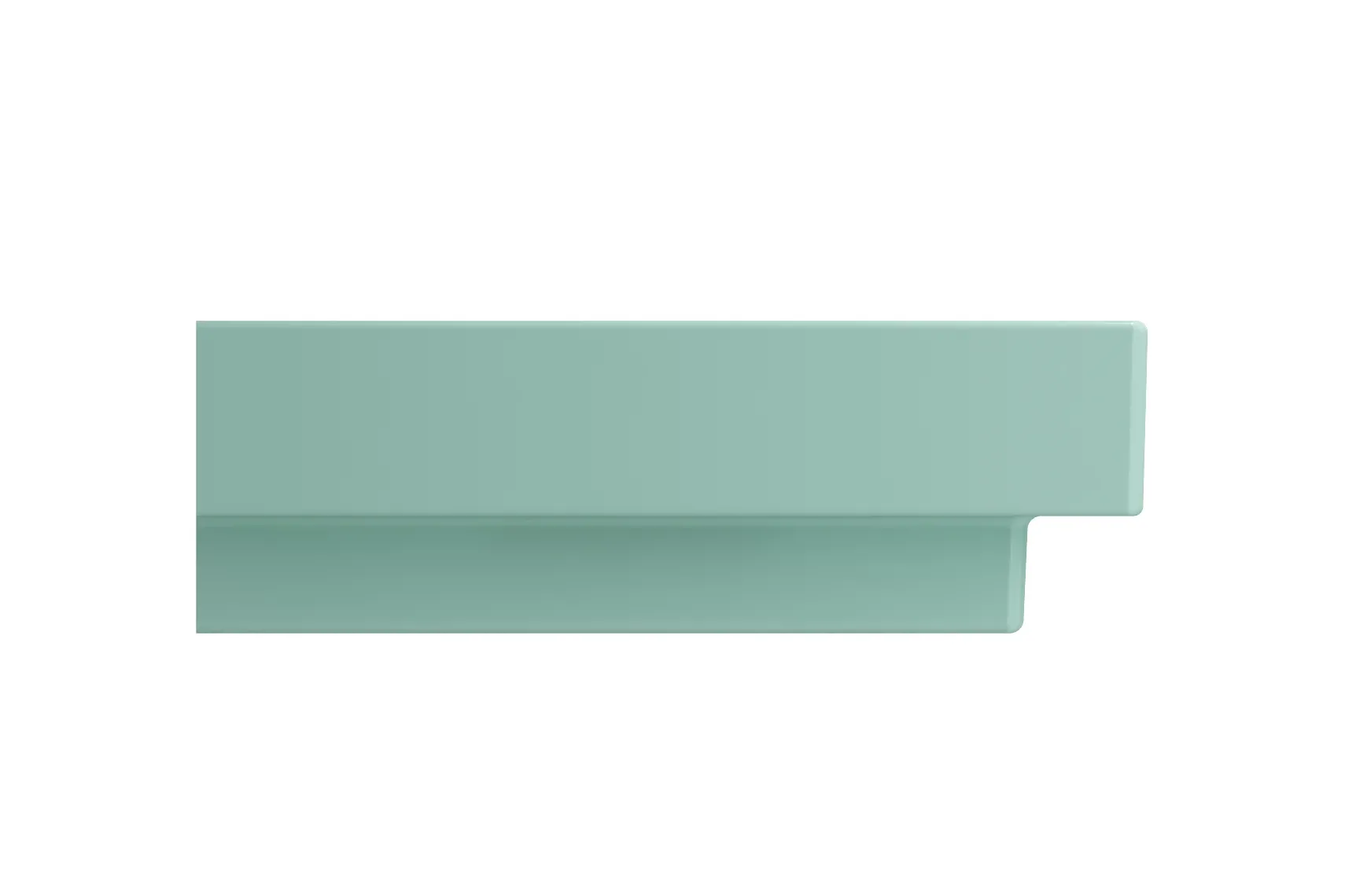 BOCCHI Scala 24" Rectangle Wallmount Fireclay Bathroom Sink, Matte Mint Green, 3 Faucet Hole, 1077-033-0127