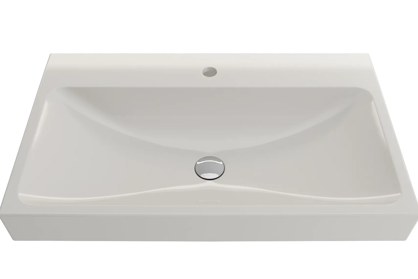 BOCCHI Scala 32" Rectangle Wallmount Fireclay Bathroom Sink, Biscuit, Single Faucet Hole, 1078-014-0126