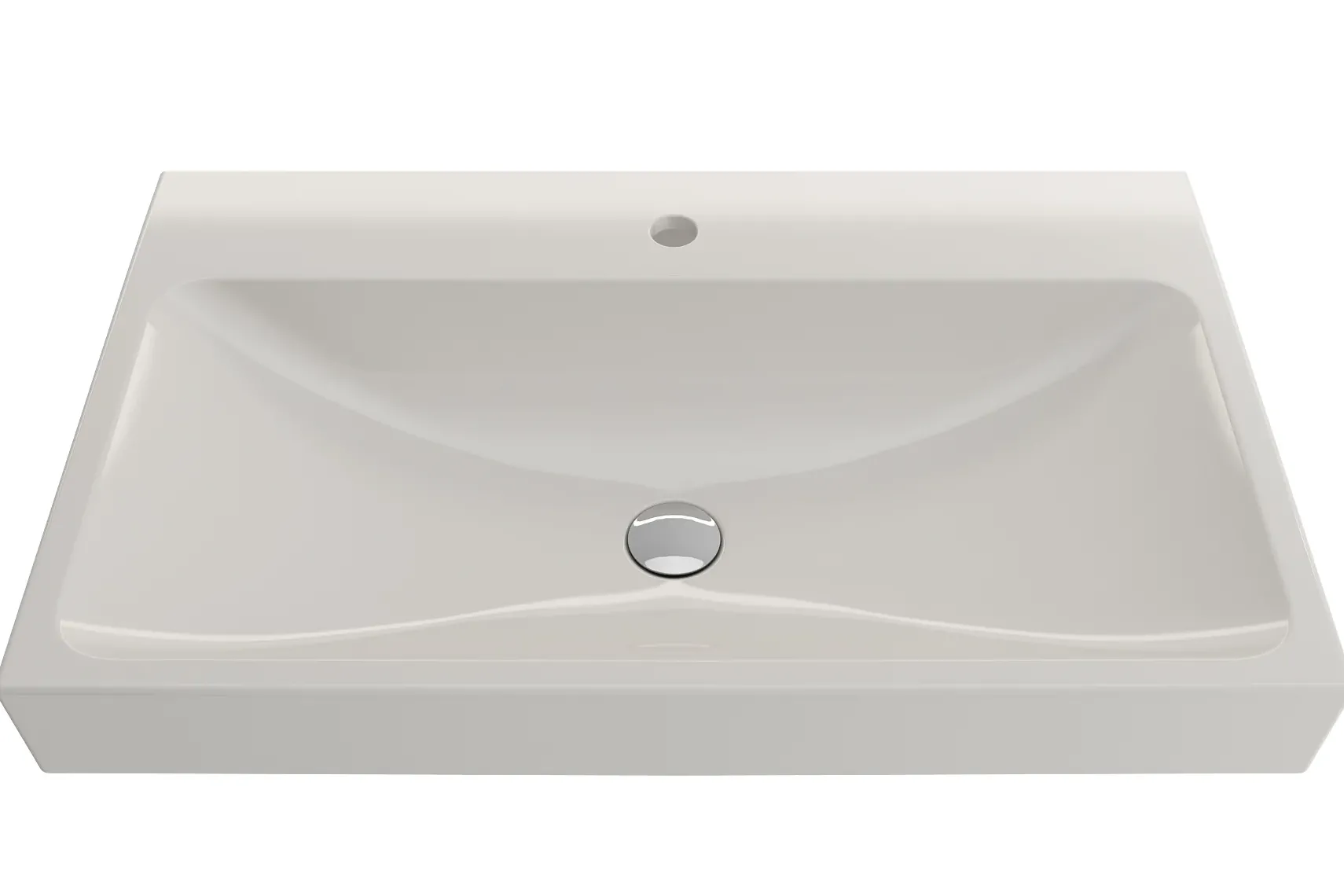 BOCCHI Scala 32" Rectangle Wallmount Fireclay Bathroom Sink, Biscuit, Single Faucet Hole, 1078-014-0126