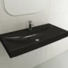BOCCHI Scala 40" Rectangle Wallmount Fireclay Bathroom Sink, Matte Black, Single Faucet Hole, 1079-004-0126