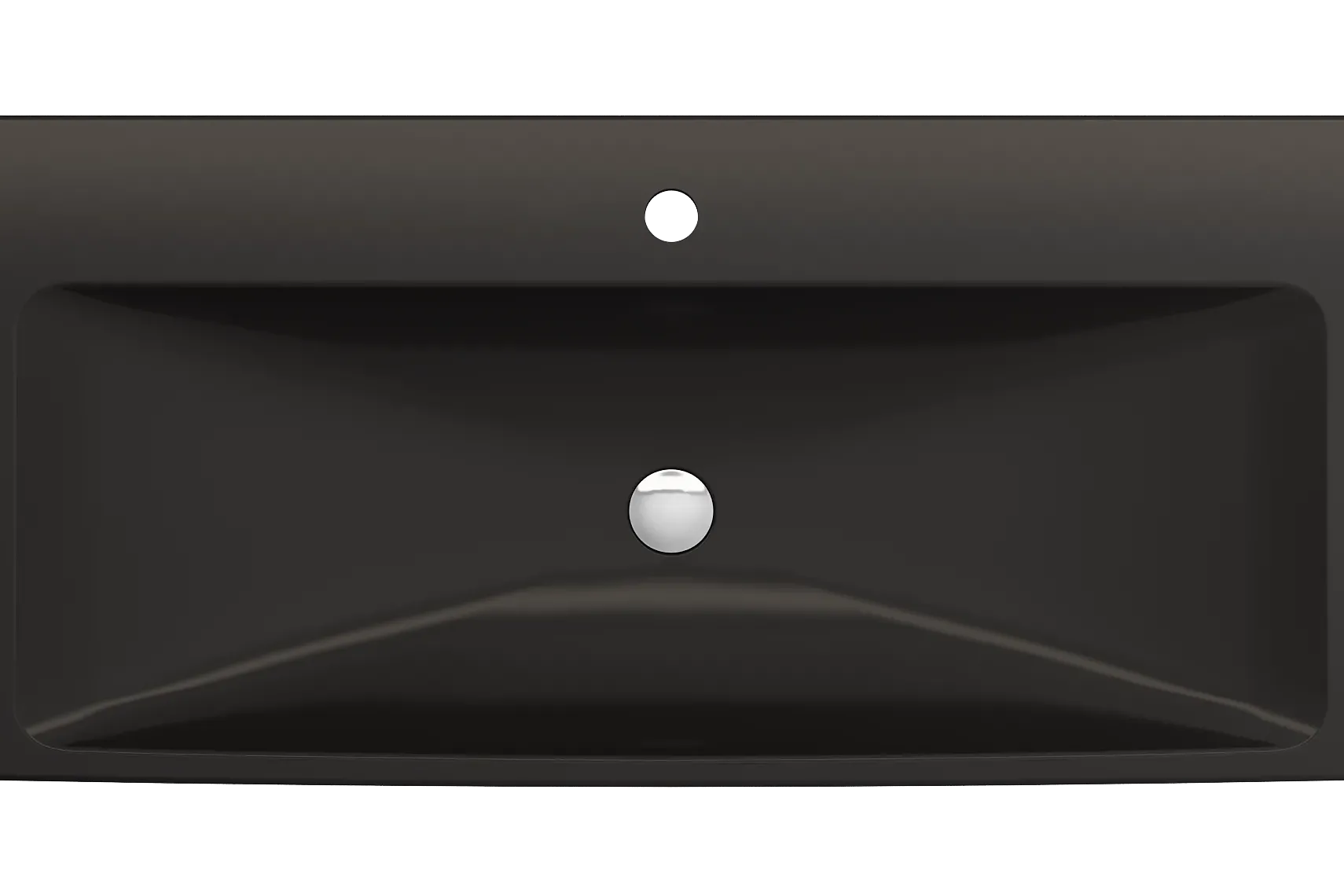 BOCCHI Scala 40" Rectangle Wallmount Fireclay Bathroom Sink, Matte Black, Single Faucet Hole, 1079-004-0126