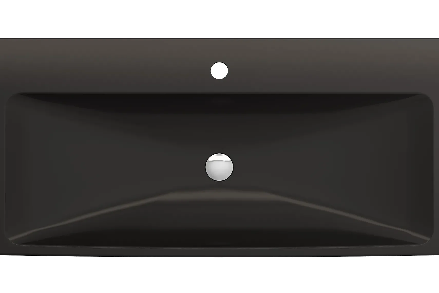 BOCCHI Scala 40" Rectangle Wallmount Fireclay Bathroom Sink, Matte Black, Single Faucet Hole, 1079-004-0126