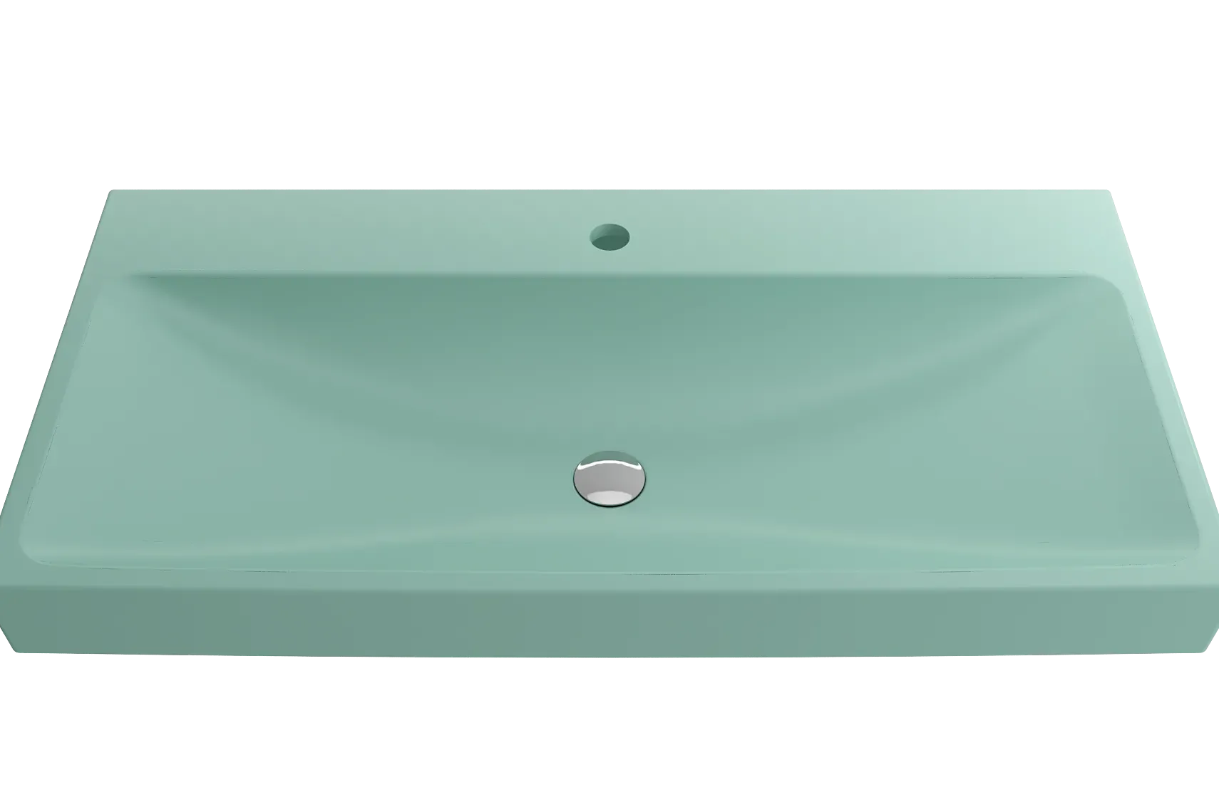 BOCCHI Scala 40" Rectangle Wallmount Fireclay Bathroom Sink, Matte Mint Green, Single Faucet Hole, 1079-033-0126