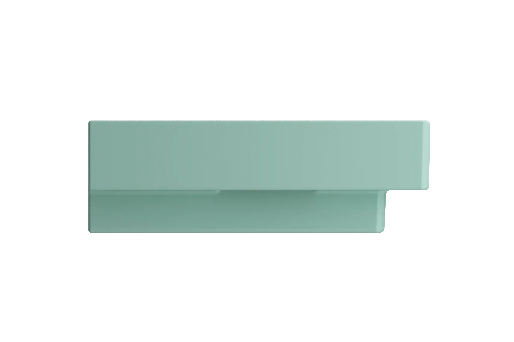BOCCHI Scala 40" Rectangle Wallmount Fireclay Bathroom Sink, Matte Mint Green, Single Faucet Hole, 1079-033-0126