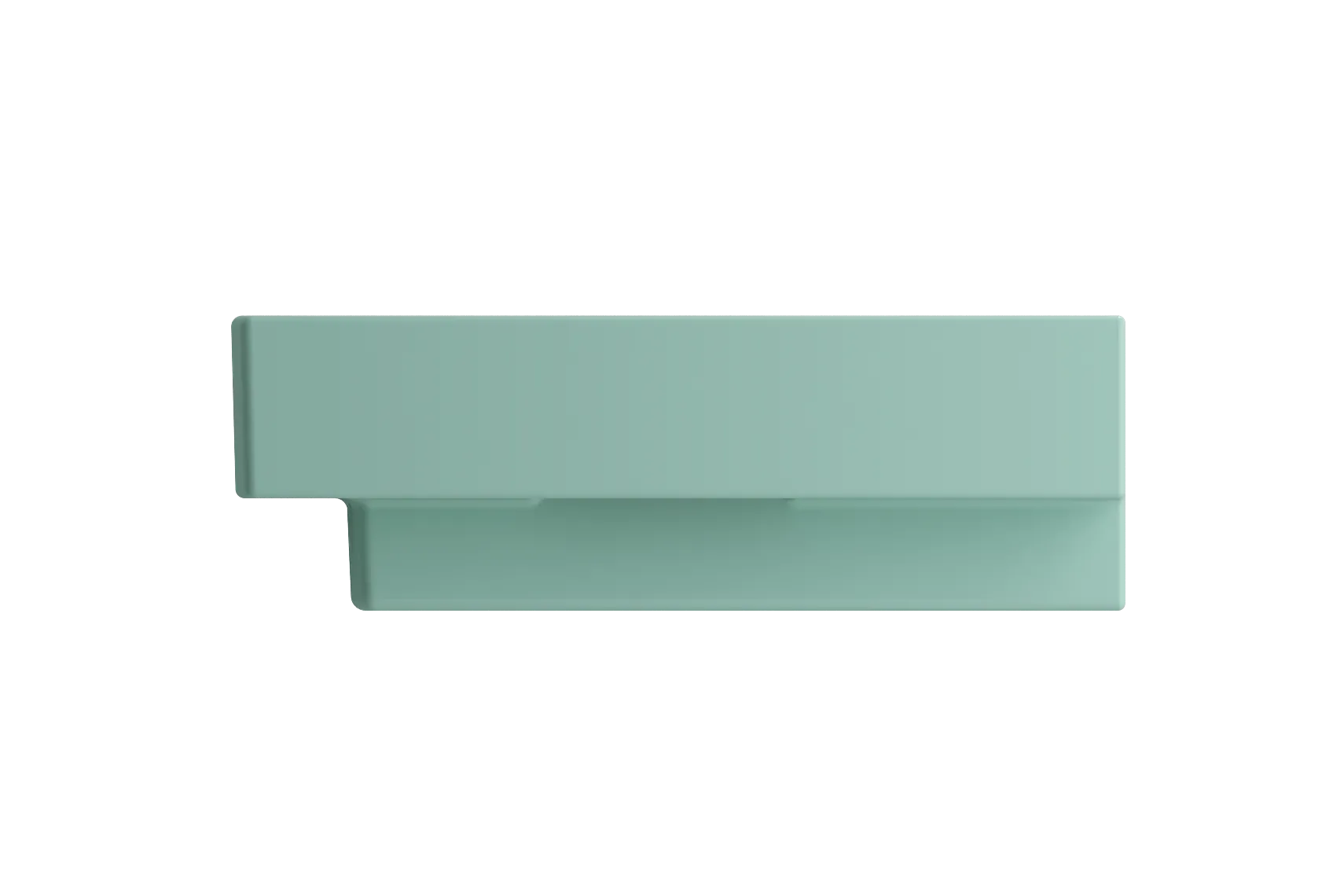 BOCCHI Scala 40" Rectangle Wallmount Fireclay Bathroom Sink, Matte Mint Green, Single Faucet Hole, 1079-033-0126