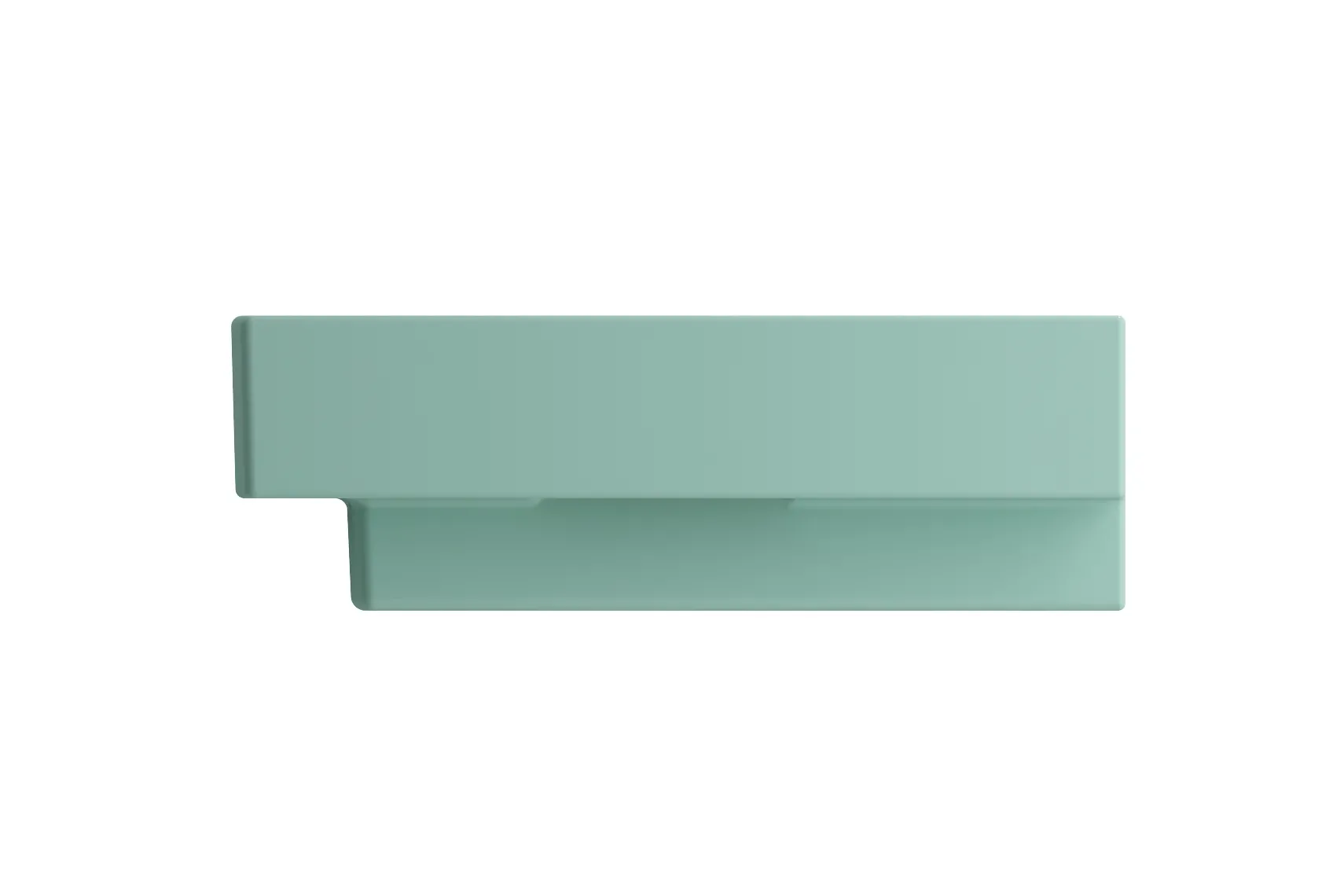 BOCCHI Scala 40" Rectangle Wallmount Fireclay Bathroom Sink, Matte Mint Green, Single Faucet Hole, 1079-033-0126