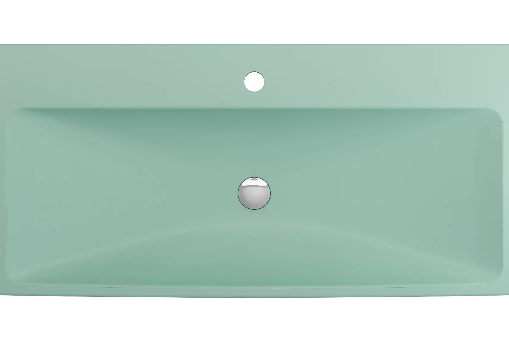 BOCCHI Scala 40" Rectangle Wallmount Fireclay Bathroom Sink, Matte Mint Green, Single Faucet Hole, 1079-033-0126