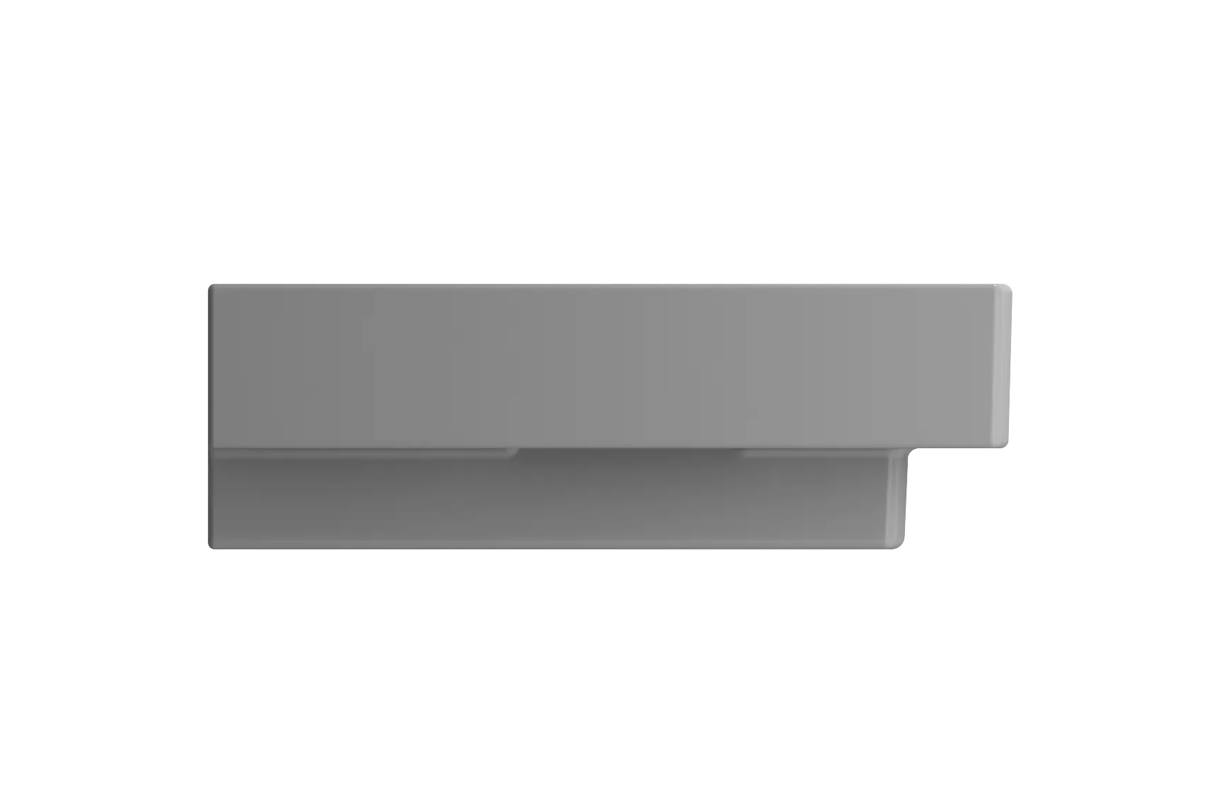 BOCCHI Scala 40" Rectangle Wallmount Fireclay Bathroom Sink, Matte Gray, Single Faucet Hole, 1079-006-0126