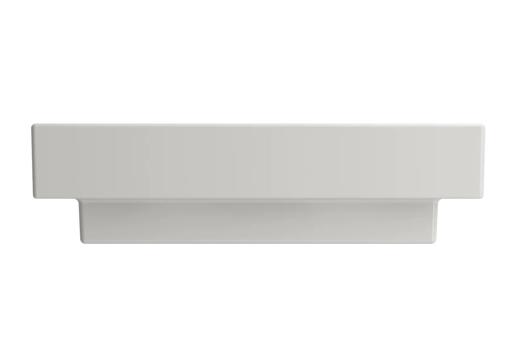 BOCCHI Scala 24" Rectangle Wallmount Fireclay Bathroom Sink, Biscuit, 3 Faucet Hole, 1077-014-0127