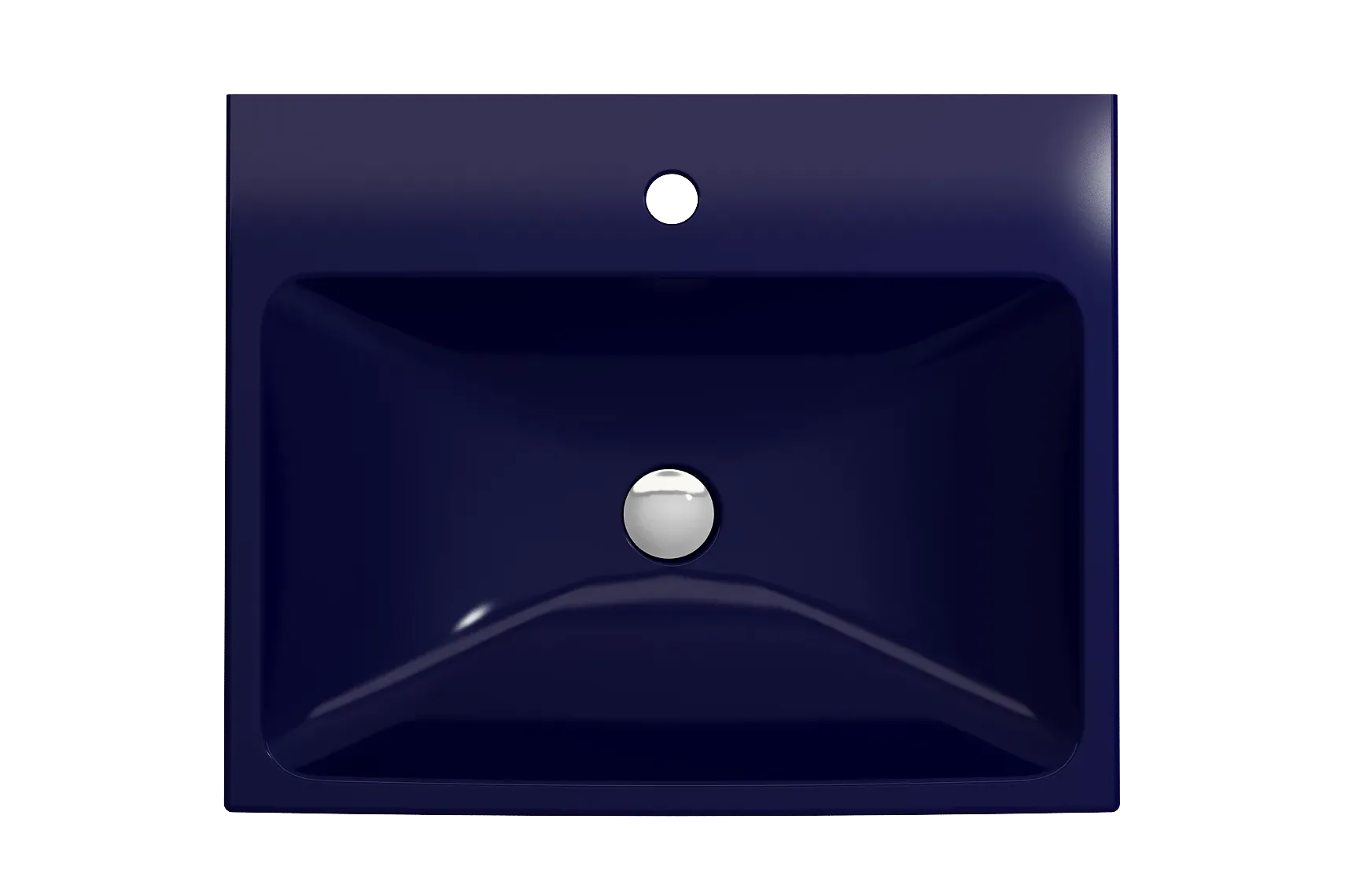 BOCCHI Scala 24" Rectangle Wallmount Fireclay Bathroom Sink, Sapphire Blue, Single Faucet Hole, 1077-010-0126