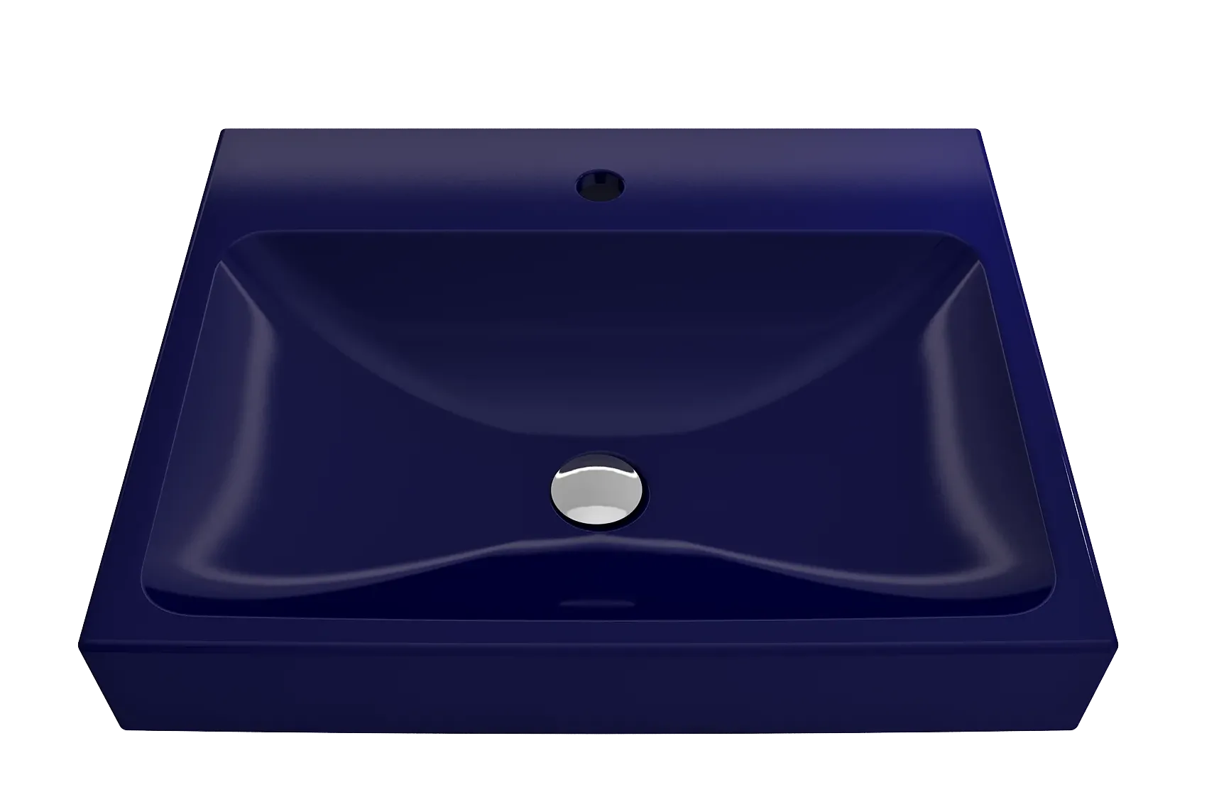 BOCCHI Scala 24" Rectangle Wallmount Fireclay Bathroom Sink, Sapphire Blue, Single Faucet Hole, 1077-010-0126