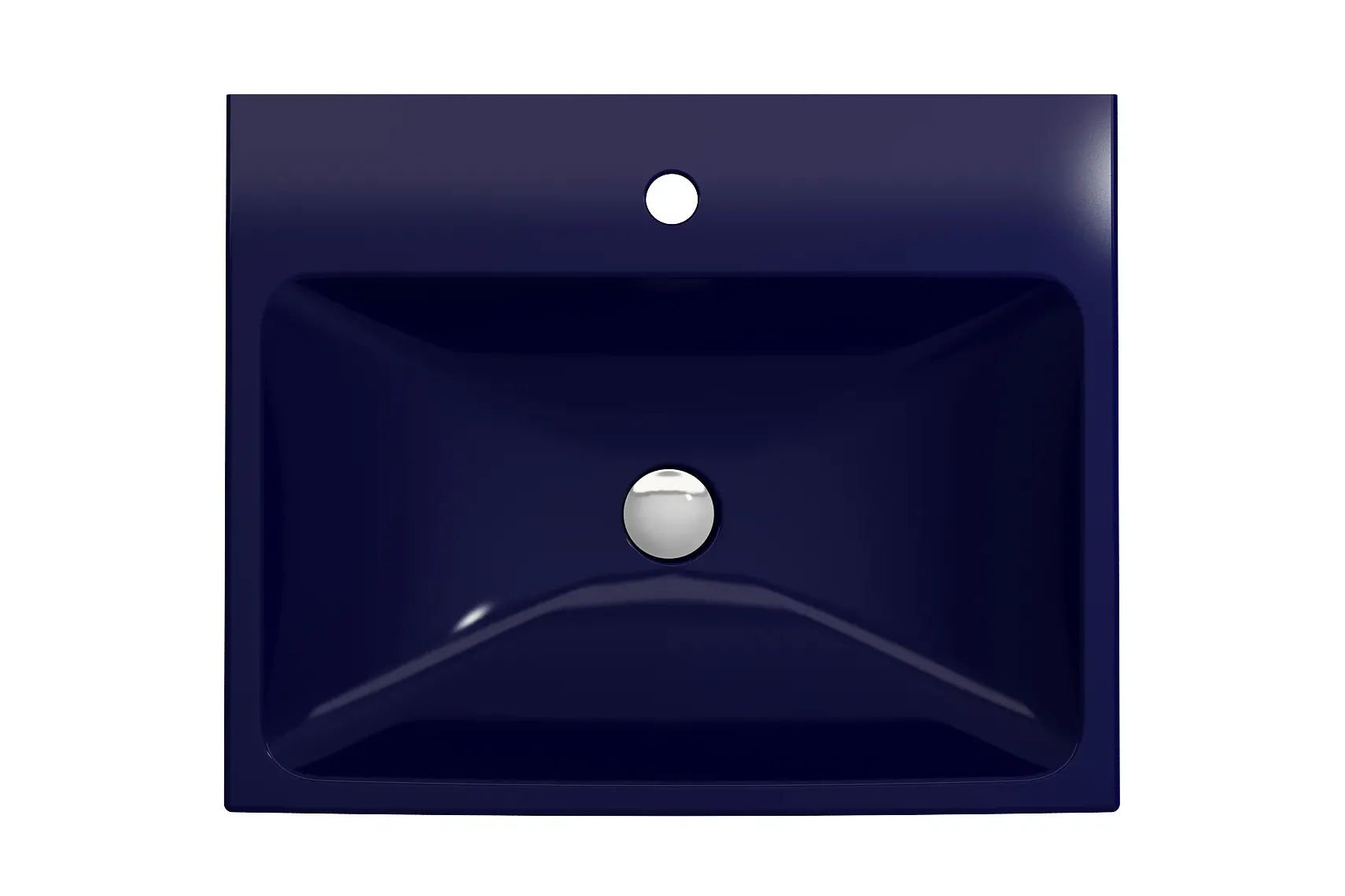 BOCCHI Scala 24" Rectangle Wallmount Fireclay Bathroom Sink, Sapphire Blue, Single Faucet Hole, 1077-010-0126