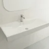 BOCCHI Scala 40" Rectangle Wallmount Fireclay Bathroom Sink, White, Single Faucet Hole, 1079-001-0126