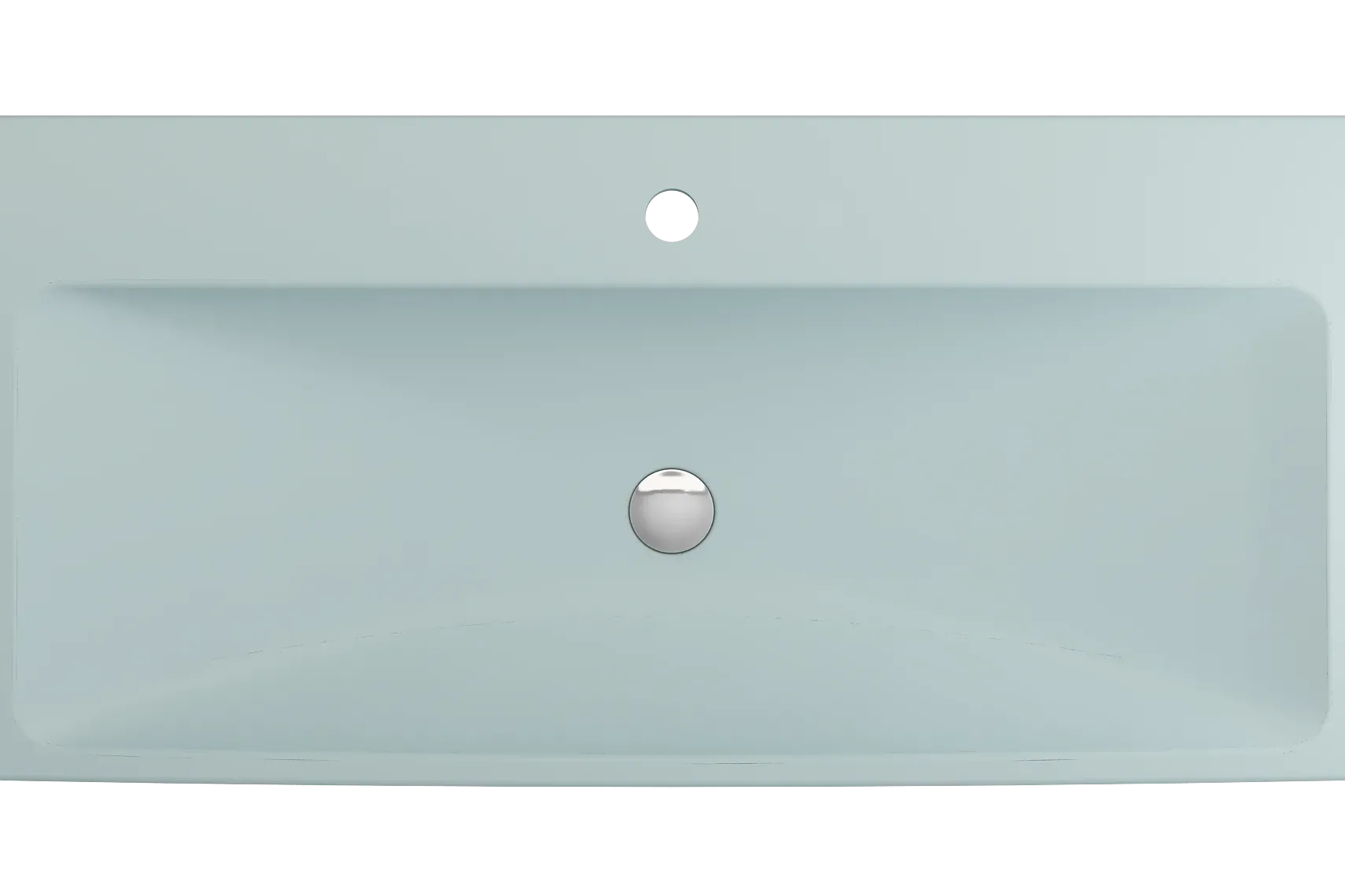 BOCCHI Scala 40" Rectangle Wallmount Fireclay Bathroom Sink, Matte Ice Blue, Single Faucet Hole, 1079-029-0126