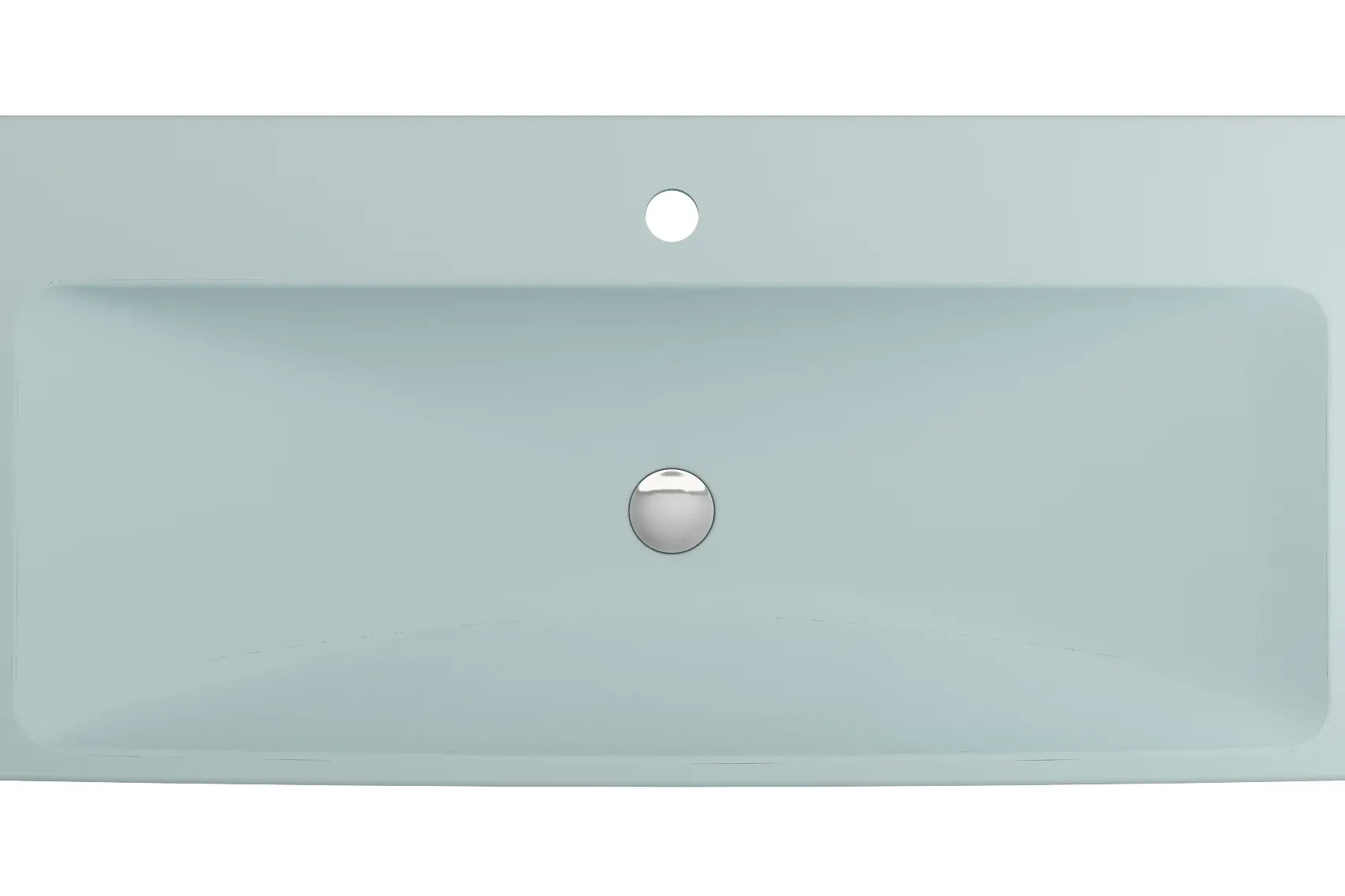 BOCCHI Scala 40" Rectangle Wallmount Fireclay Bathroom Sink, Matte Ice Blue, Single Faucet Hole, 1079-029-0126