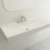 BOCCHI Scala 40" Rectangle Wallmount Fireclay Bathroom Sink, White, 3 Faucet Hole, 1079-001-0127