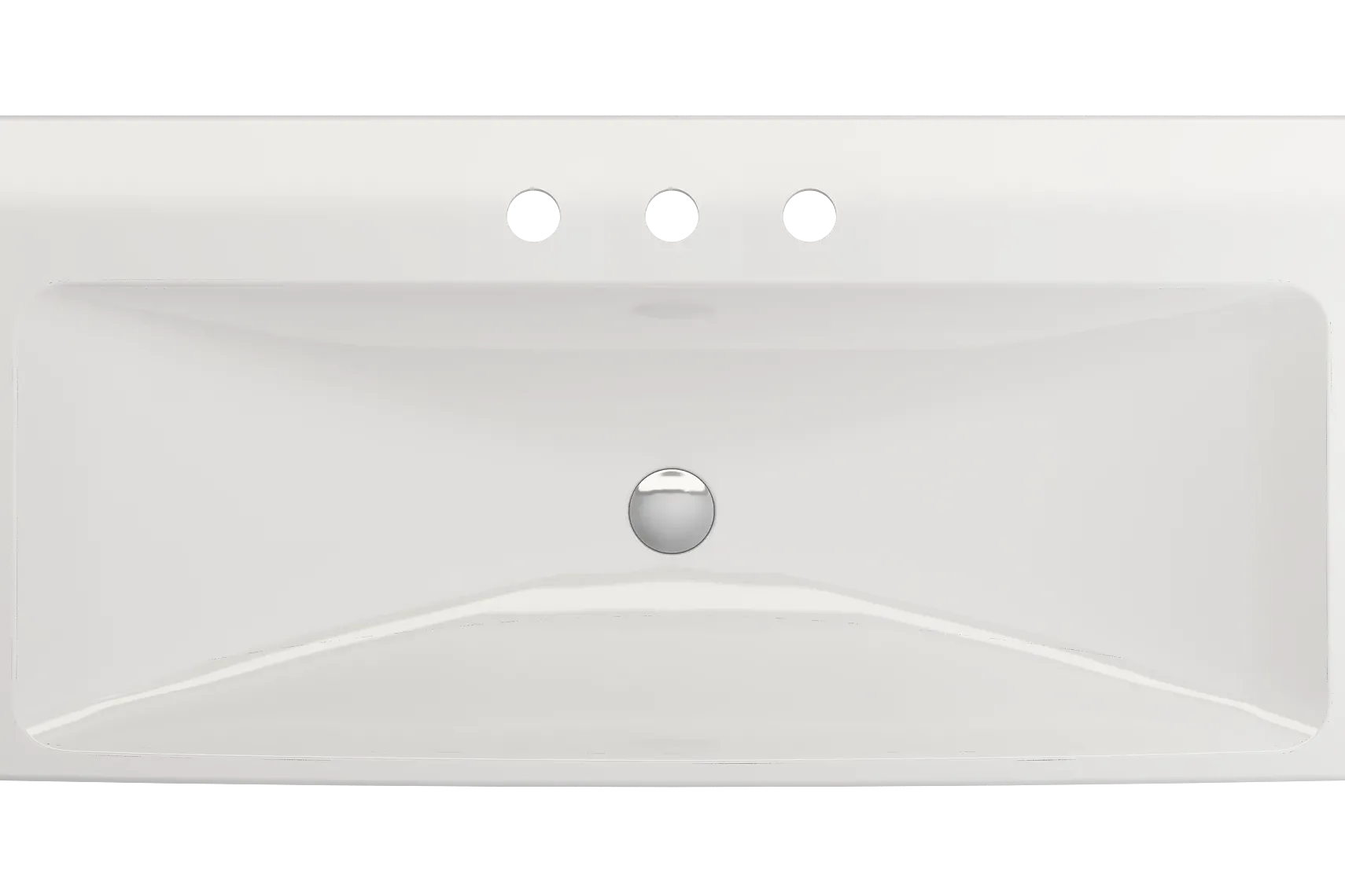 BOCCHI Scala 40" Rectangle Wallmount Fireclay Bathroom Sink, White, 3 Faucet Hole, 1079-001-0127