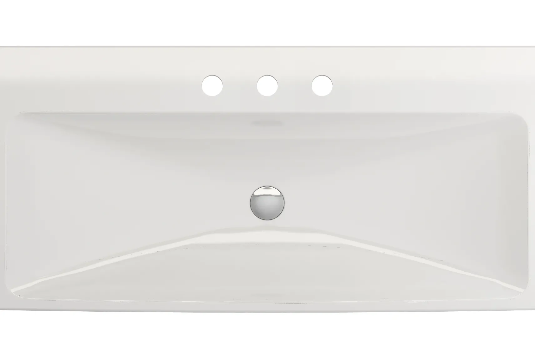 BOCCHI Scala 40" Rectangle Wallmount Fireclay Bathroom Sink, White, 3 Faucet Hole, 1079-001-0127