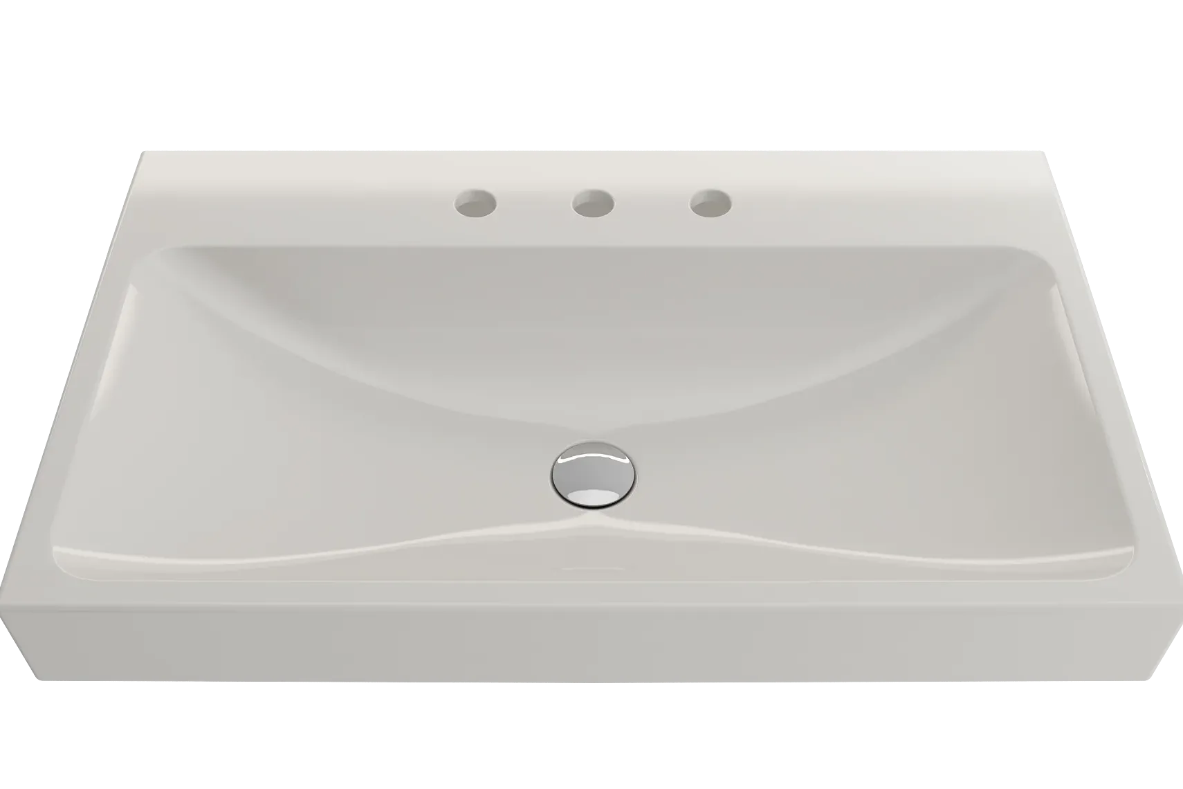 BOCCHI Scala 32" Rectangle Wallmount Fireclay Bathroom Sink, Biscuit, 3 Faucet Hole, 1078-014-0127