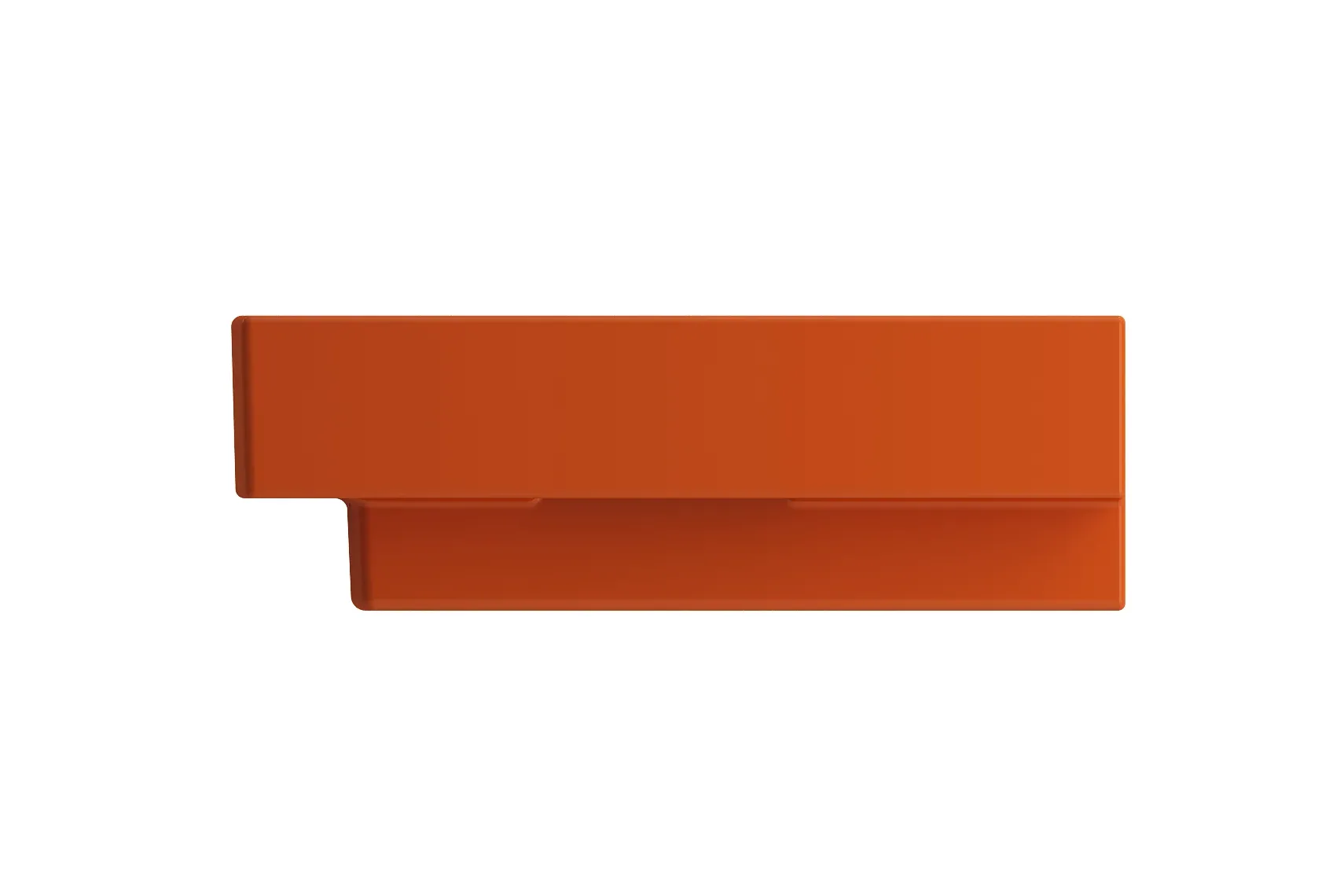 BOCCHI Scala 40" Rectangle Wallmount Fireclay Bathroom Sink, Orange, 3 Faucet Hole, 1079-012-0127
