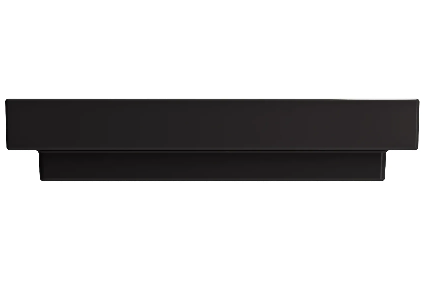 BOCCHI Scala 32" Rectangle Wallmount Fireclay Bathroom Sink, Matte Black, 3 Faucet Hole, 1078-004-0127