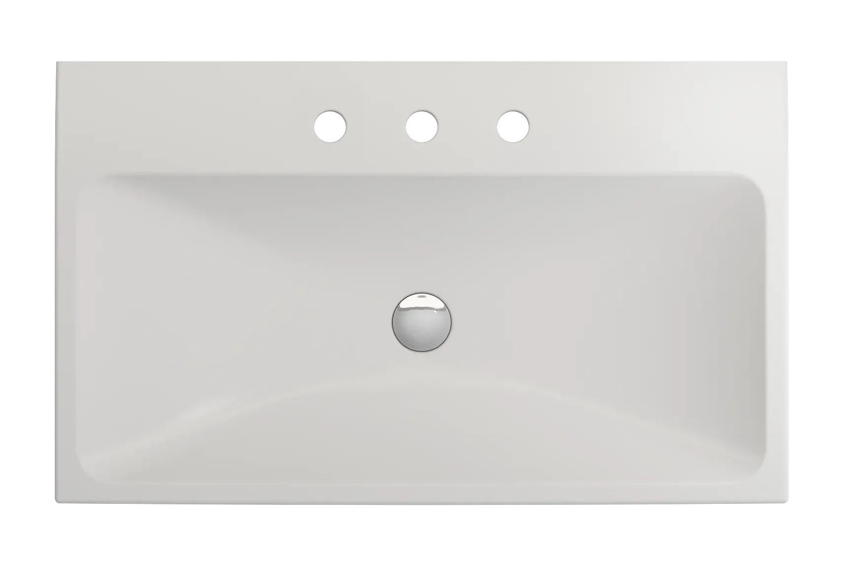 BOCCHI Scala 32" Rectangle Wallmount Fireclay Bathroom Sink, Matte White, 3 Faucet Hole, 1078-002-0127