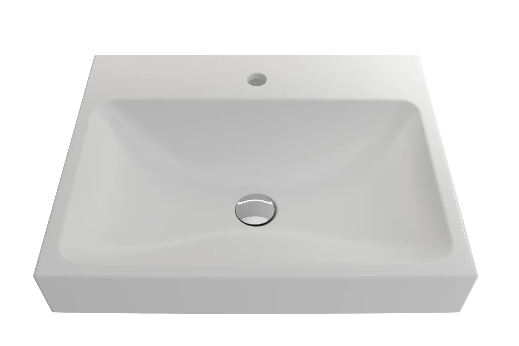 BOCCHI Scala 24" Rectangle Wallmount Fireclay Bathroom Sink, Matte White, Single Faucet Hole, 1077-002-0126