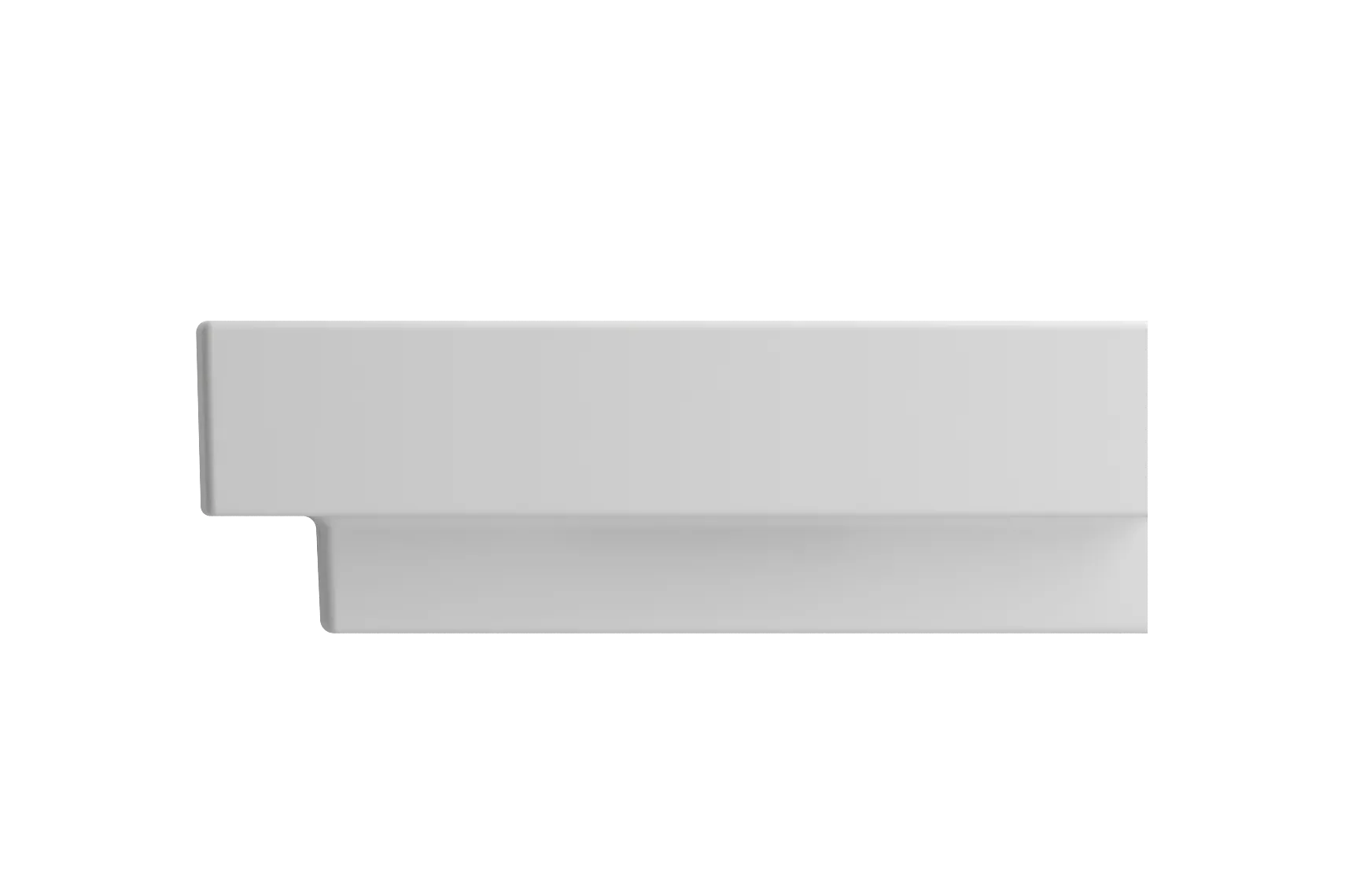 BOCCHI Scala 24" Rectangle Wallmount Fireclay Bathroom Sink, Matte White, Single Faucet Hole, 1077-002-0126