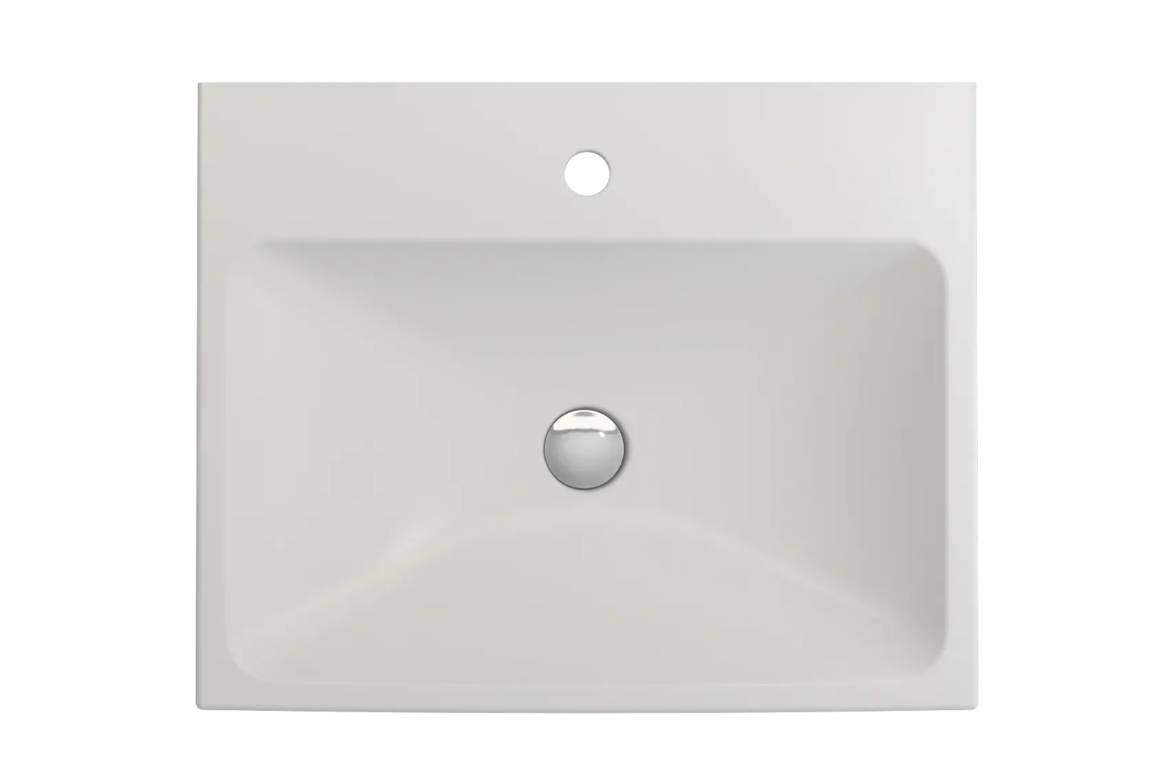 BOCCHI Scala 24" Rectangle Wallmount Fireclay Bathroom Sink, Matte White, Single Faucet Hole, 1077-002-0126