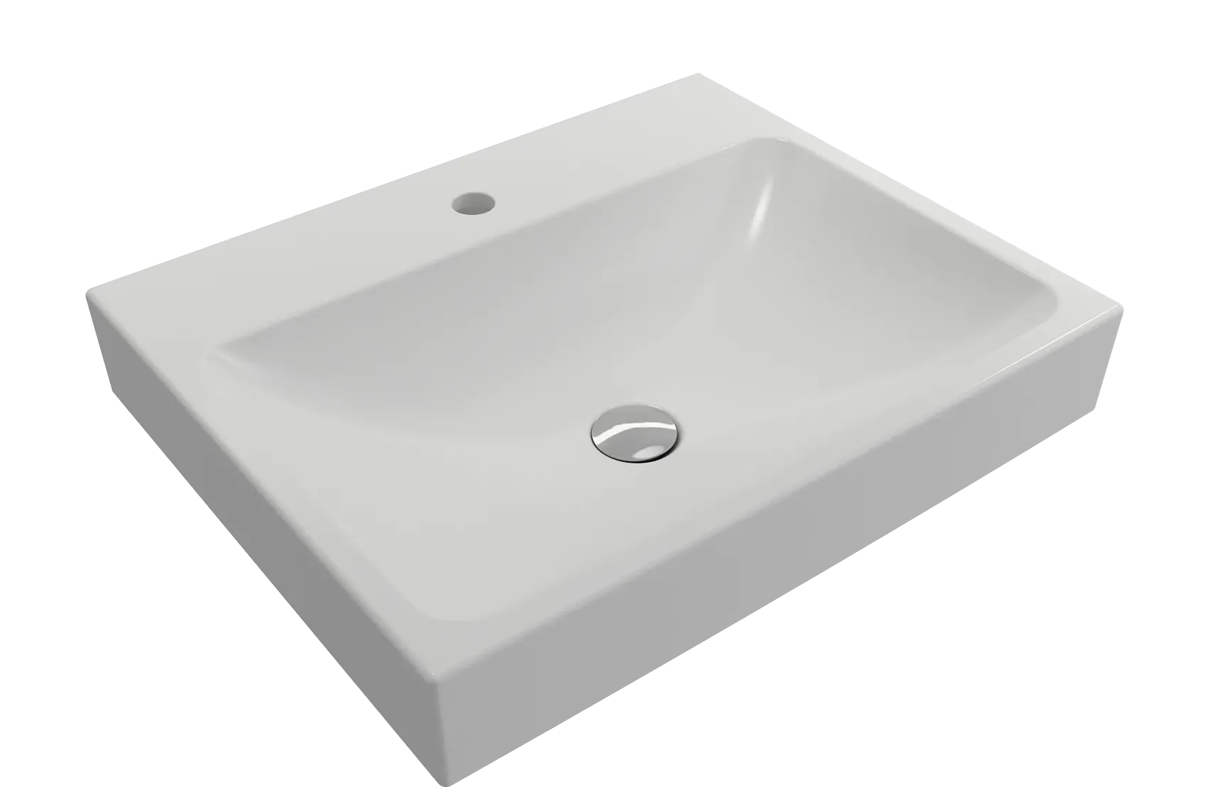 BOCCHI Scala 24" Rectangle Wallmount Fireclay Bathroom Sink, Matte White, Single Faucet Hole, 1077-002-0126