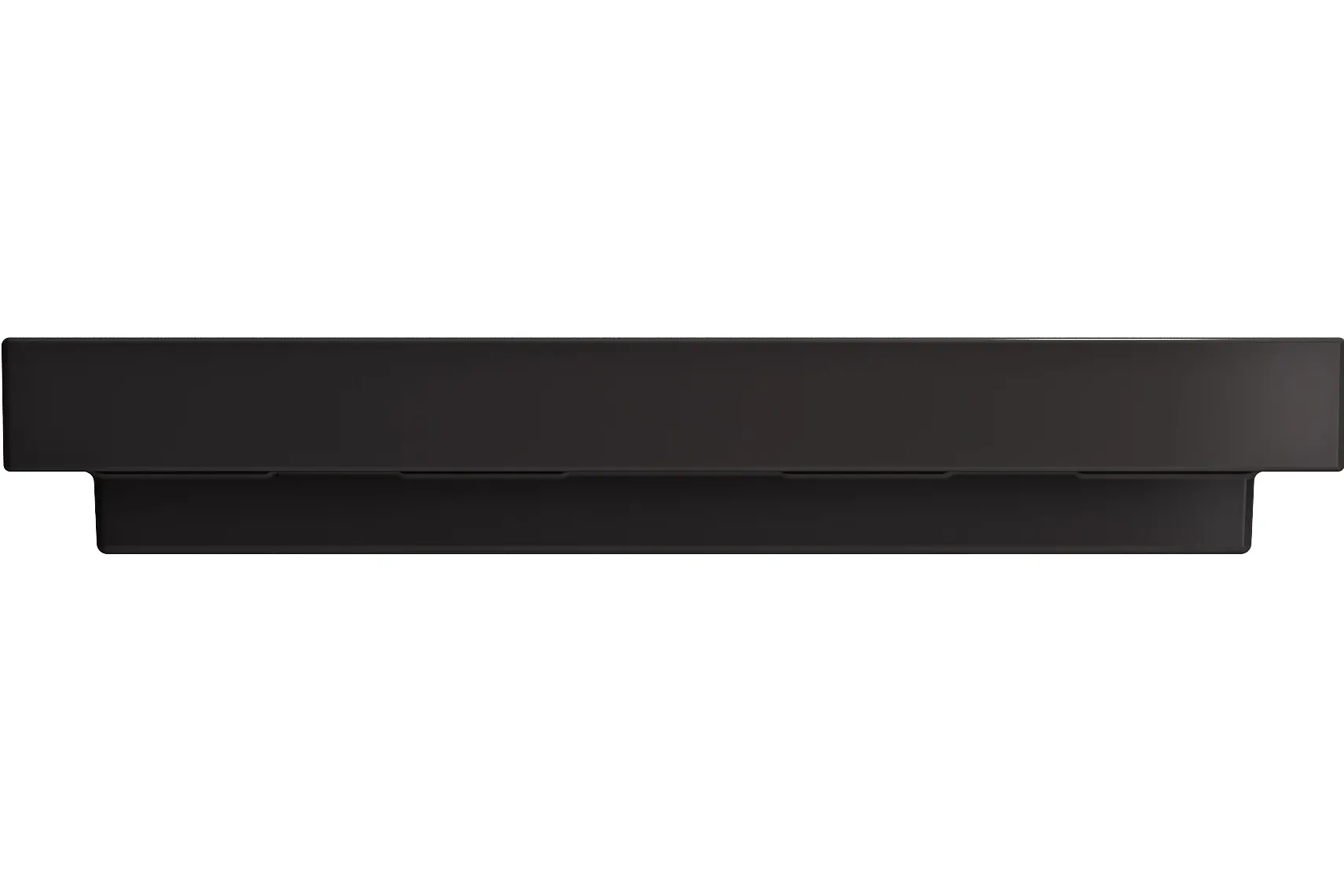 BOCCHI Scala 40" Rectangle Wallmount Fireclay Bathroom Sink, Matte Black, 3 Faucet Hole, 1079-004-0127