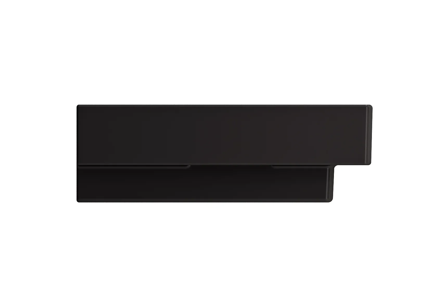 BOCCHI Scala 40" Rectangle Wallmount Fireclay Bathroom Sink, Matte Black, 3 Faucet Hole, 1079-004-0127