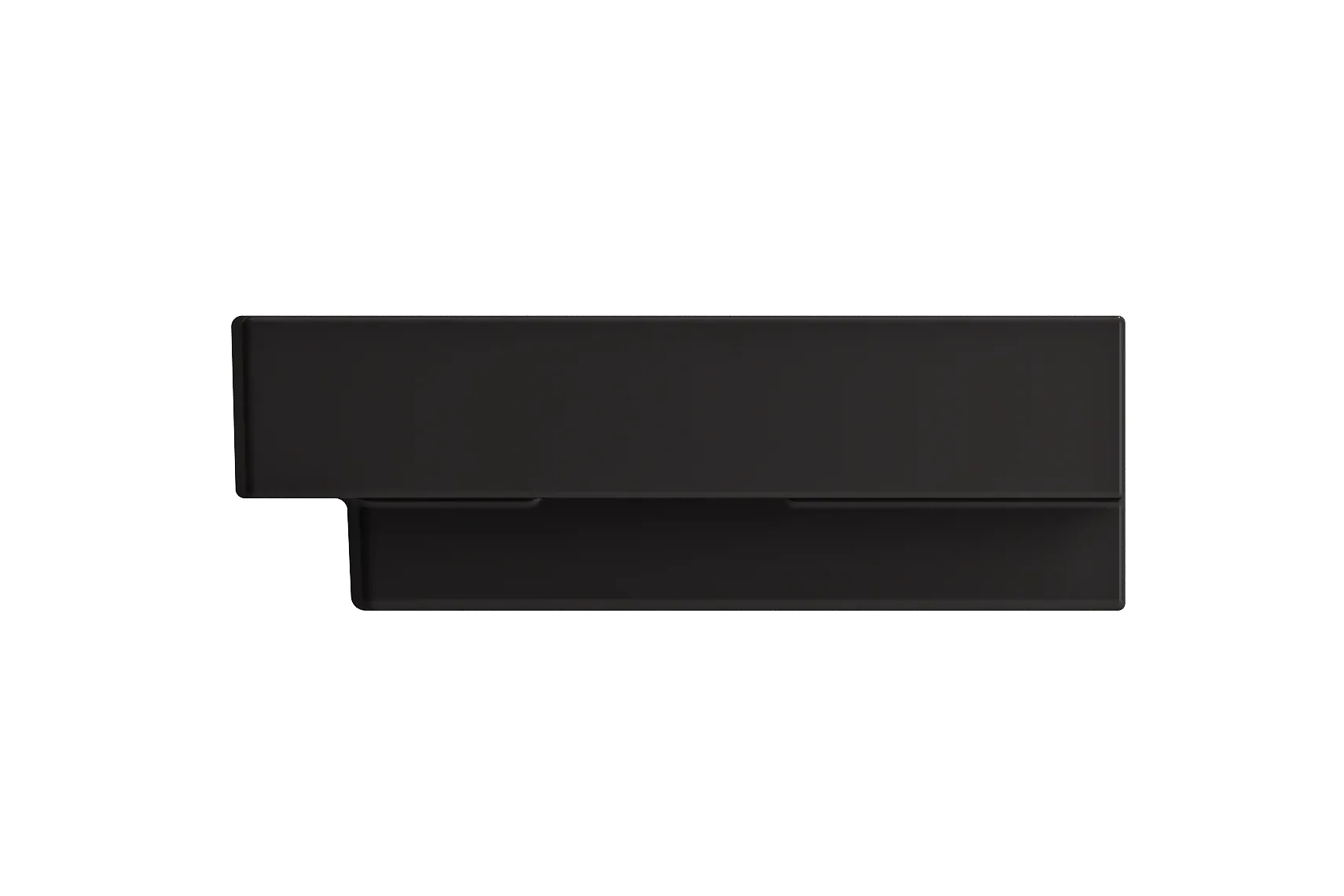 BOCCHI Scala 40" Rectangle Wallmount Fireclay Bathroom Sink, Matte Black, 3 Faucet Hole, 1079-004-0127