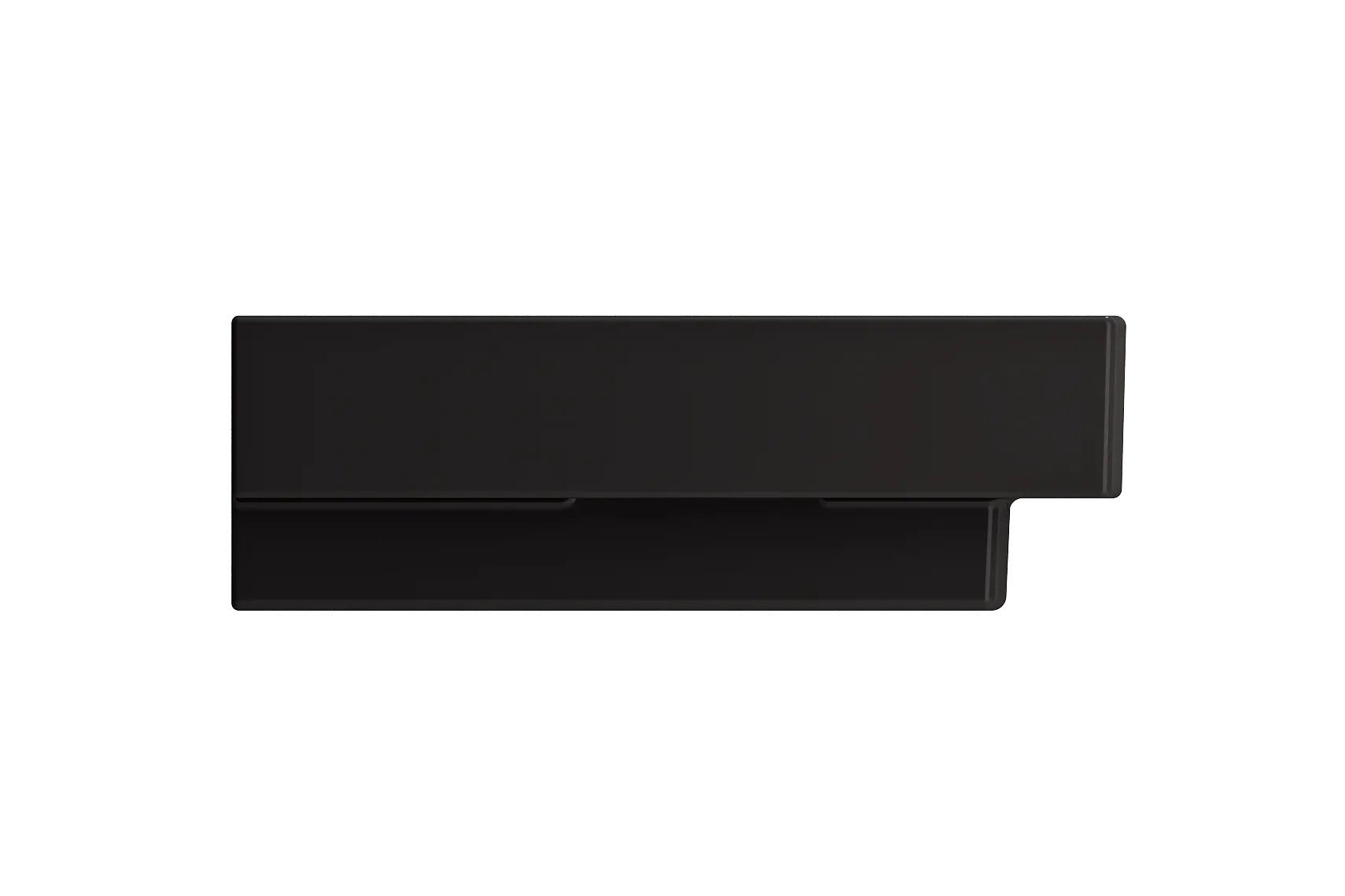 BOCCHI Scala 40" Rectangle Wallmount Fireclay Bathroom Sink, Matte Black, 3 Faucet Hole, 1079-004-0127