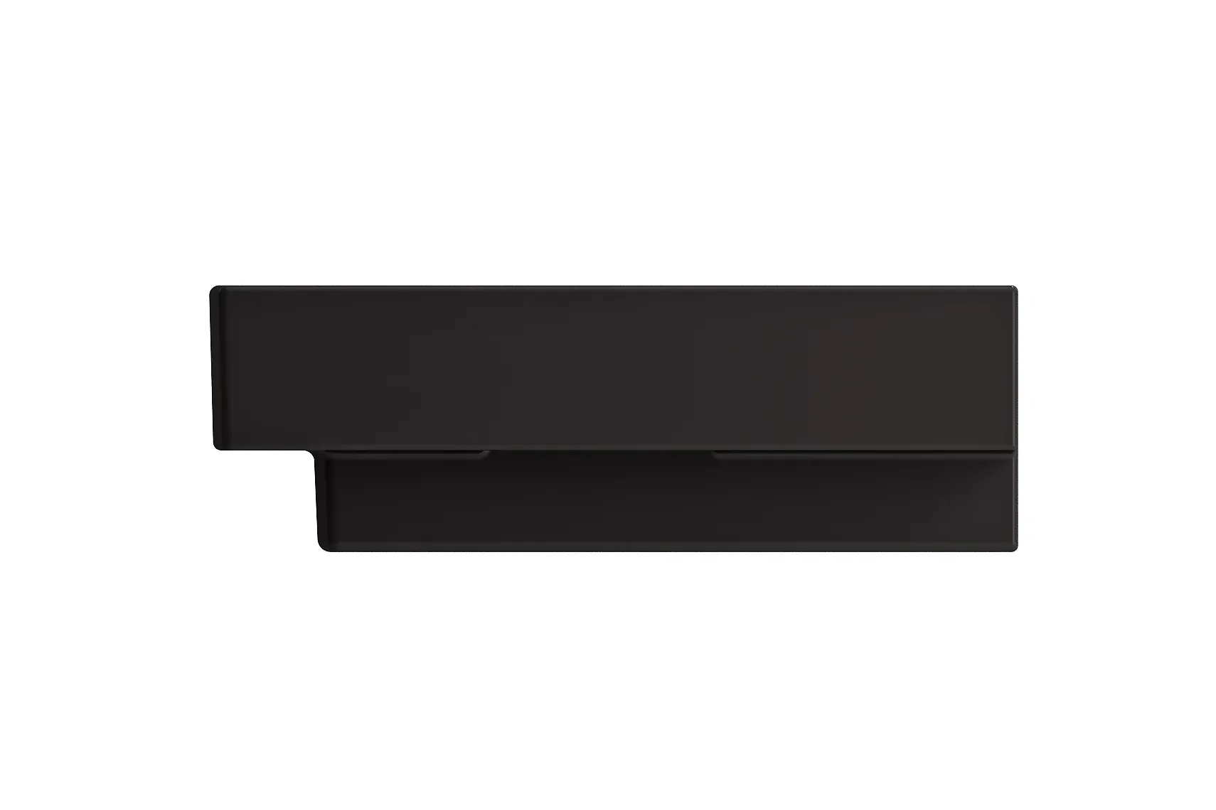 BOCCHI Scala 40" Rectangle Wallmount Fireclay Bathroom Sink, Matte Black, 3 Faucet Hole, 1079-004-0127